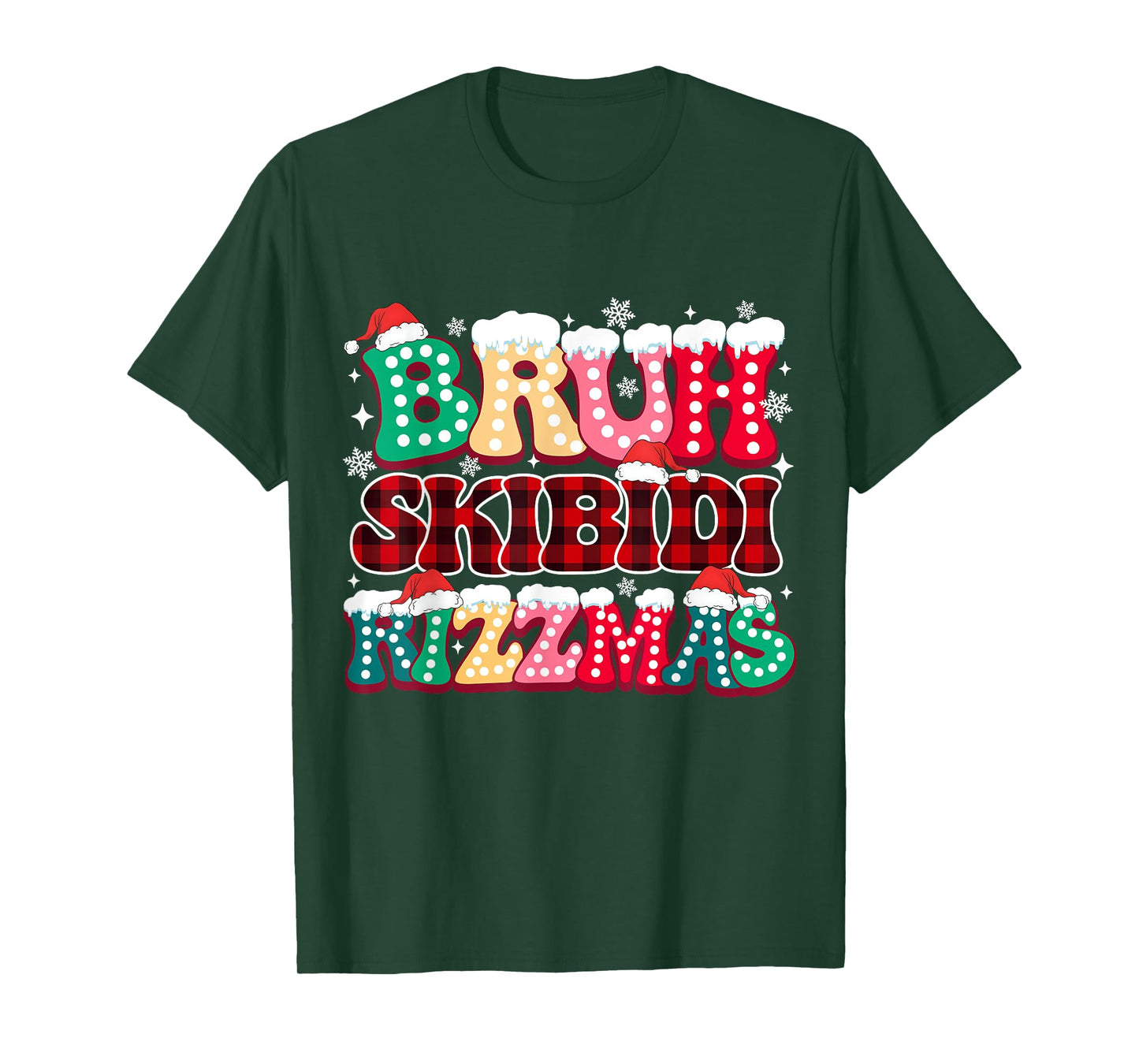 Funny Slang Meme Bruh Skibidi Rizzmas Unhinged Christmas T-Shirt