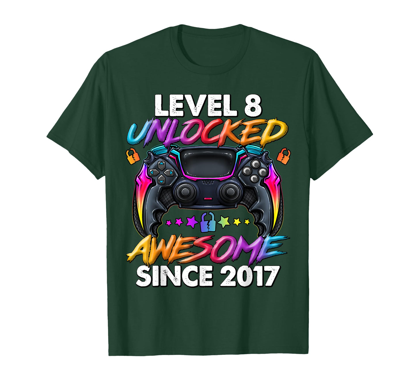 Level 8 Unlocked 8 Year Old Gifts Boys 8th Birthday Boy T-Shirt