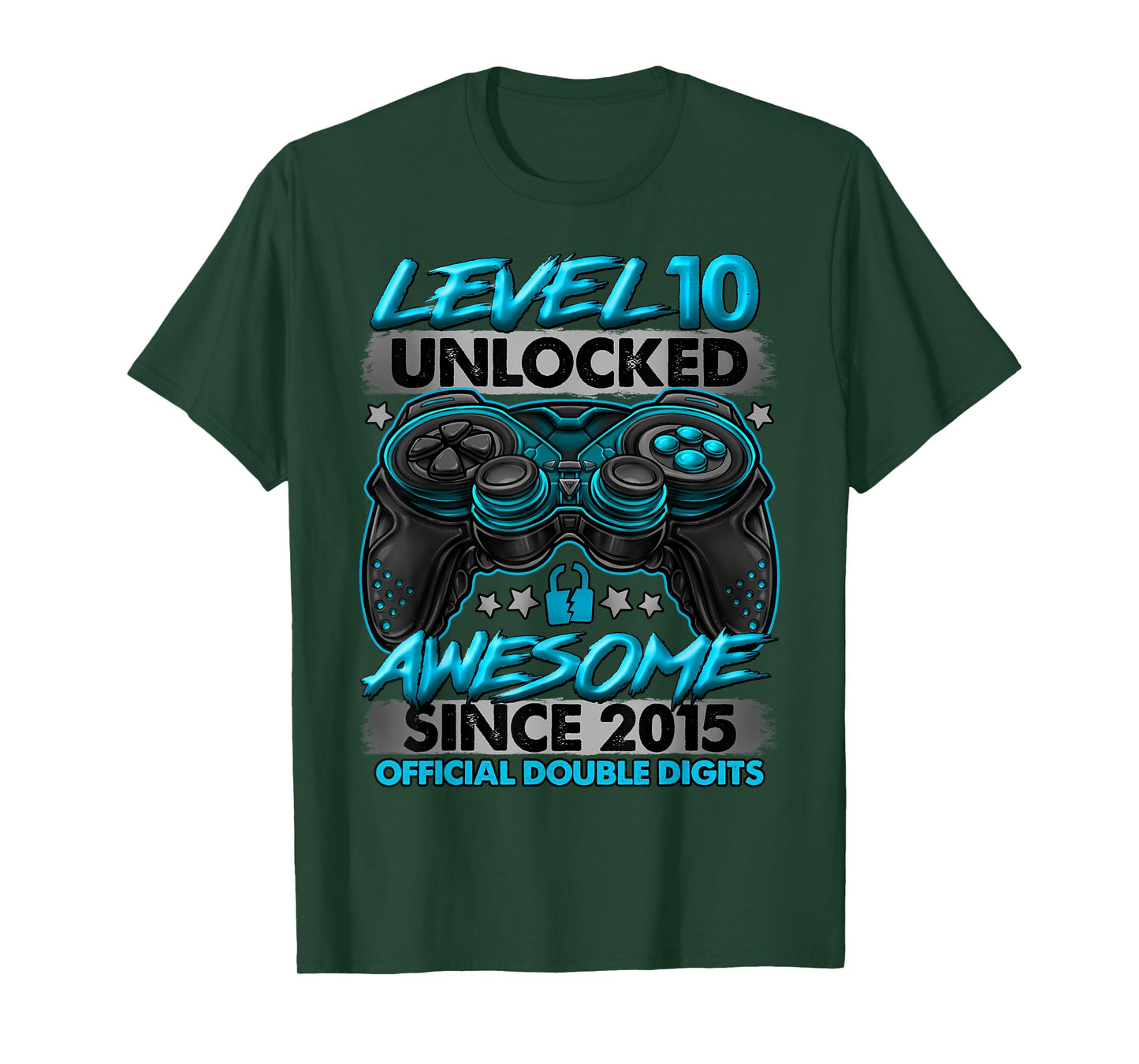 Official Double Digits Level 10 Unlocked 10th Birthday Boy T-Shirt
