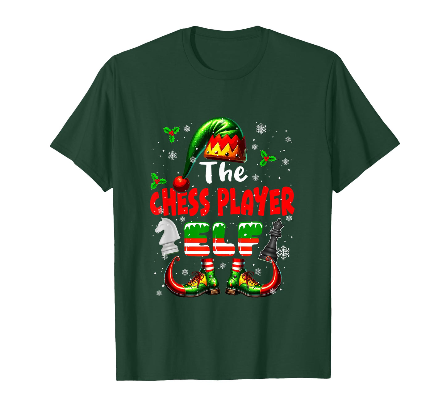The Chess Player Player Elf Christmas Job Team Funny Parties T-Shirt