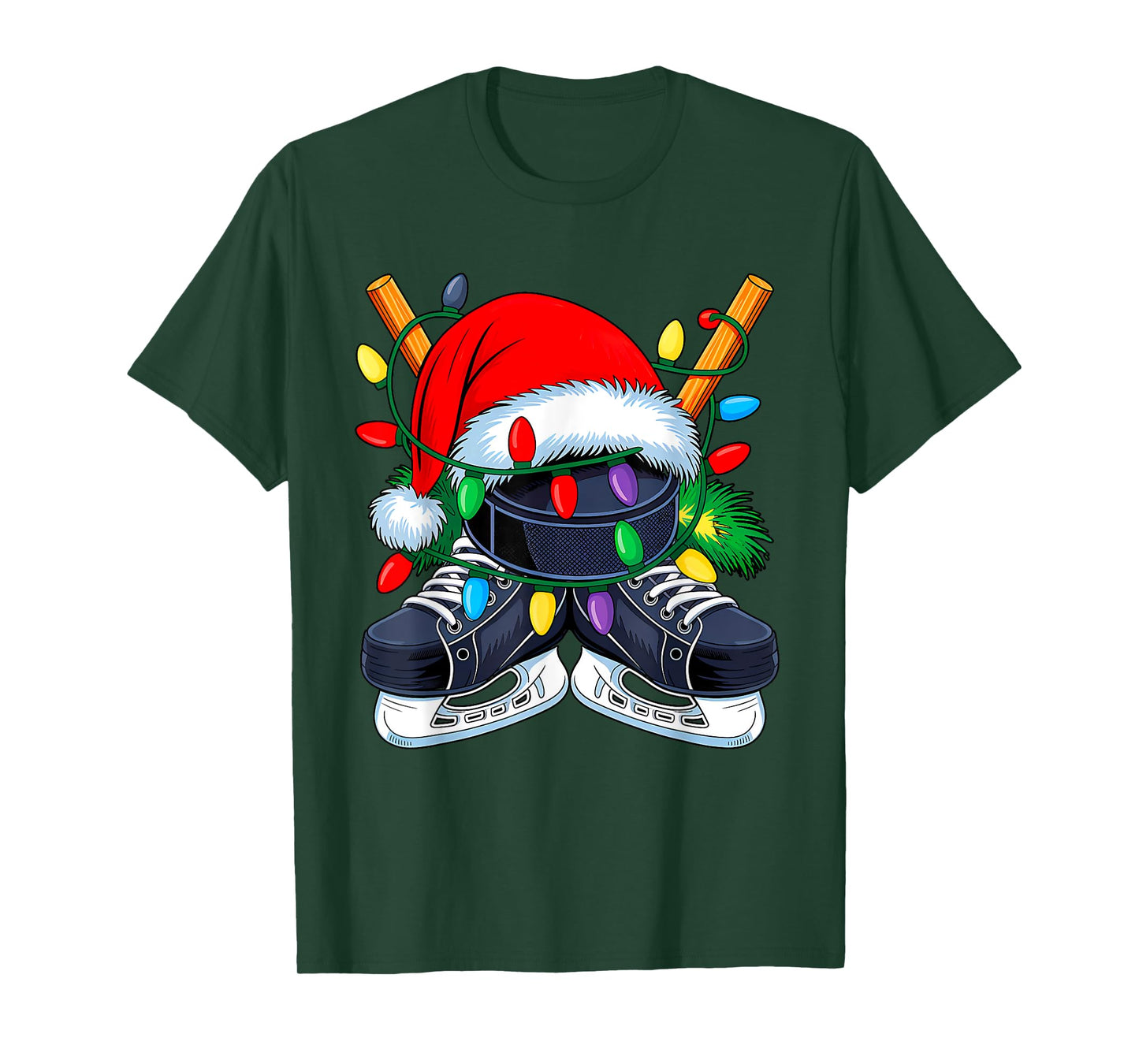 Christmas Hockey Xmas Santa Sports Hat Mens Womens Kids T-Shirt