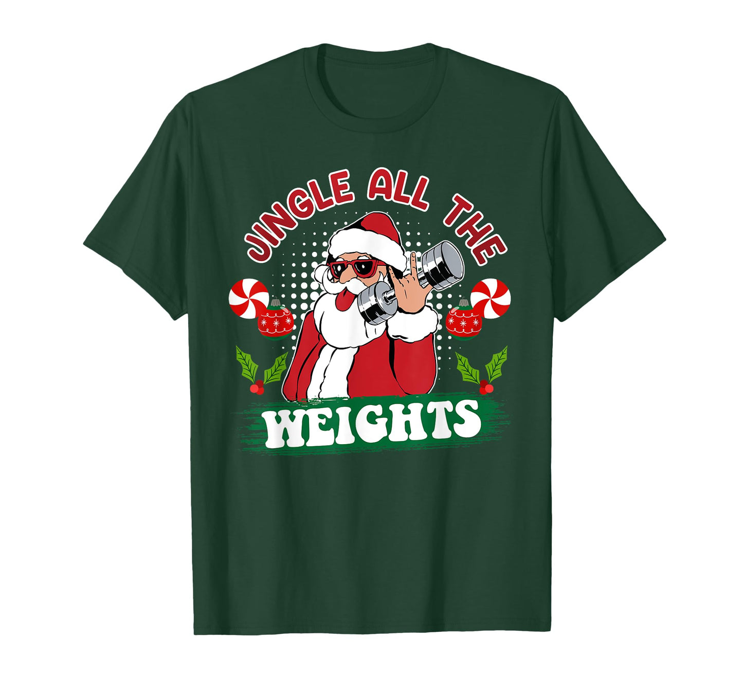 Santa Claus Jingle All The Weights Funny Gym T-Shirt