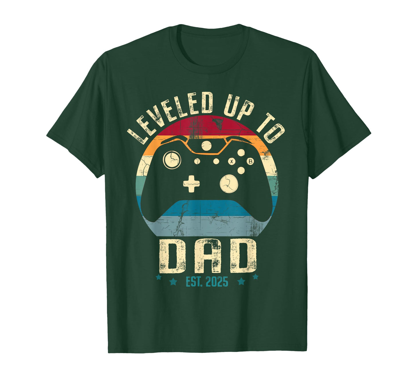 I Leveled Up To Dad 2025 Promoted To Daddy Soon To Be Father T-Shirt