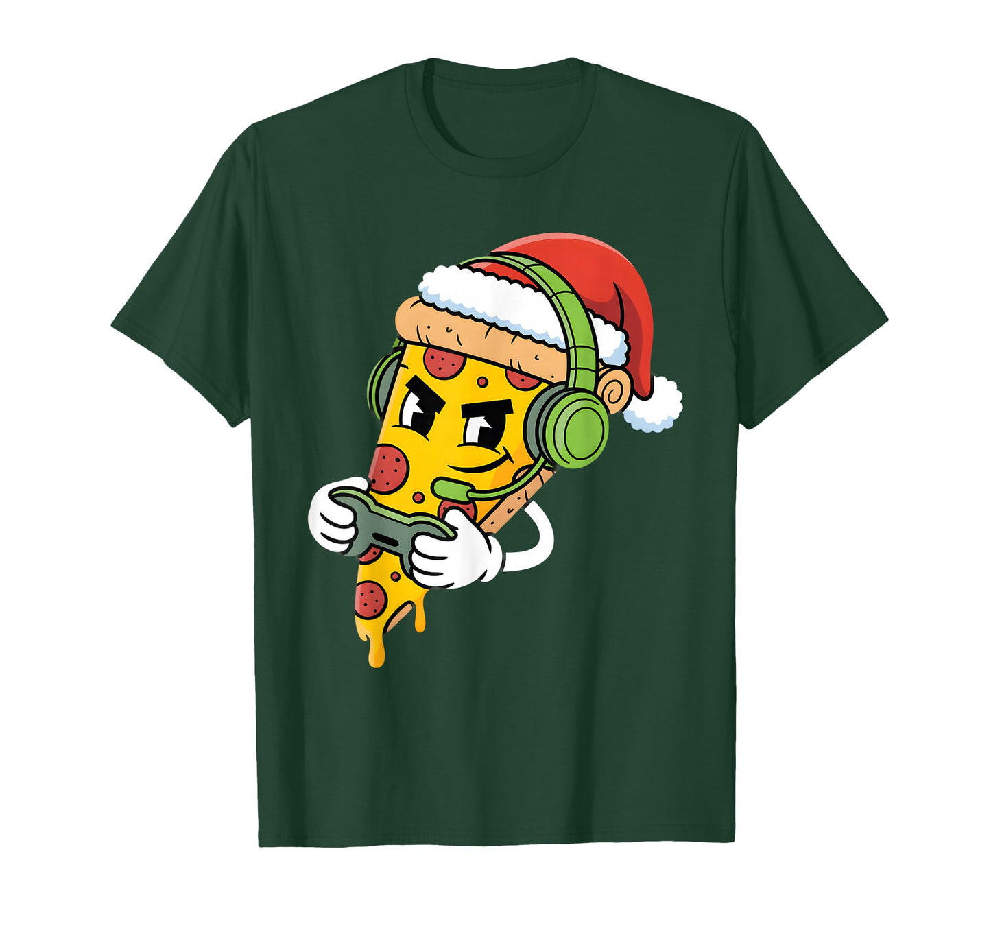 Funny Gamer Pizza Christmas Video Game Kids Men Boys Gaming T-Shirt