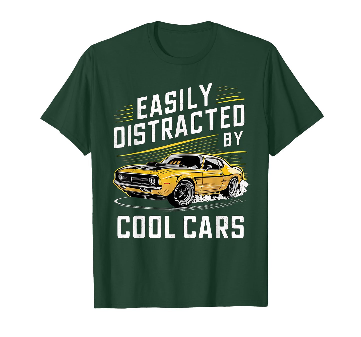 Mens Boys Vintage Muscle Car Easily Distracted by Cool Cars T-Shirt