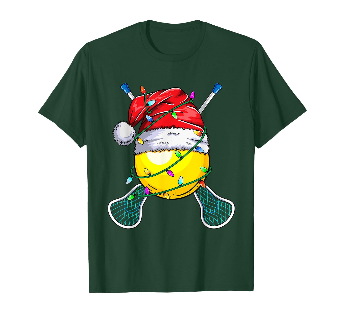 Santa Sports Design- Christmas Lacrosse Player T-Shirt