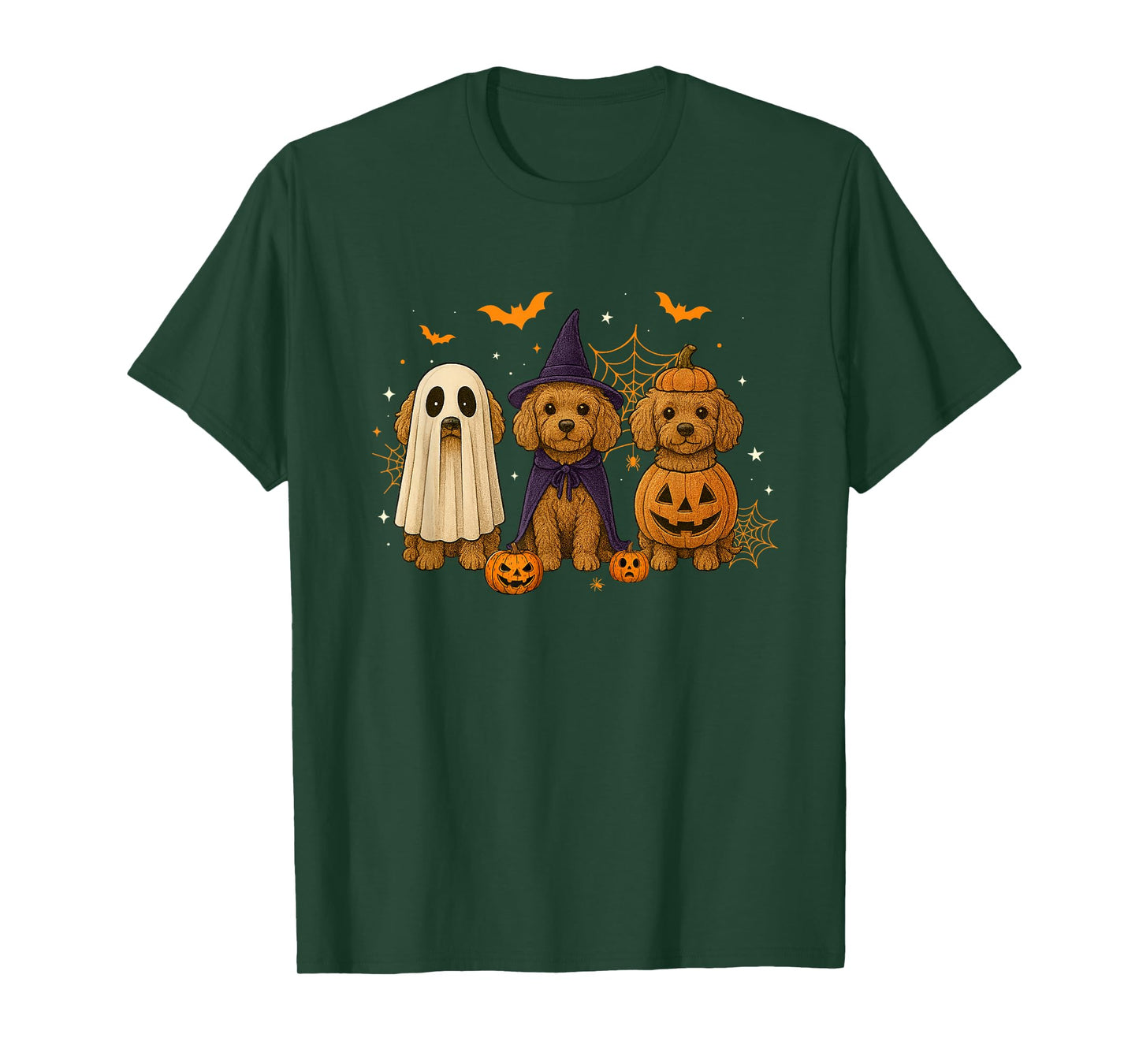 Funny Cavapoo Ghost Witch Pumpkin Halloween Costume Spooky T-Shirt