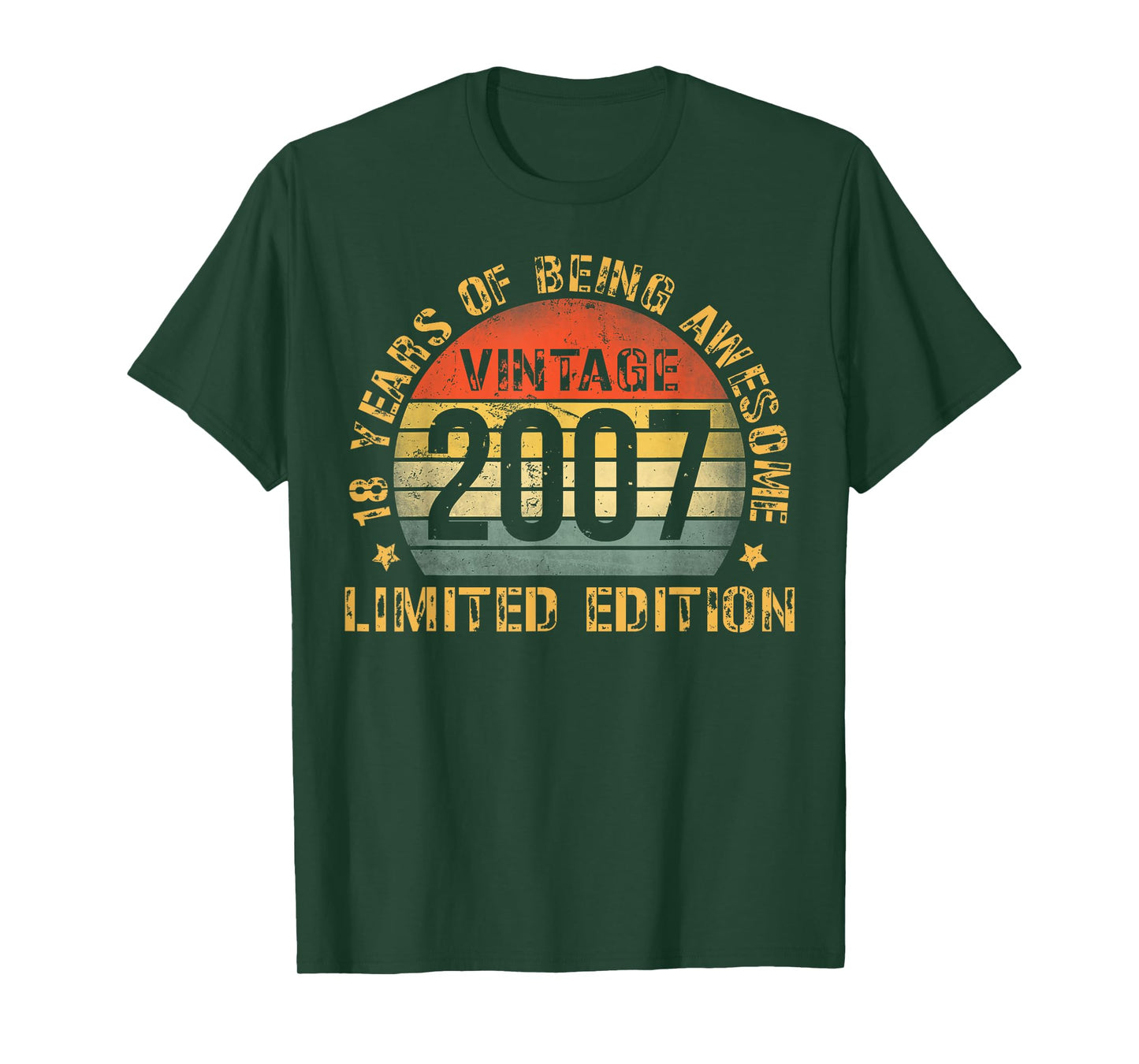 18 Year Old BDay Decorations Men Boy 18yr 2007 18th Birthday T-Shirt