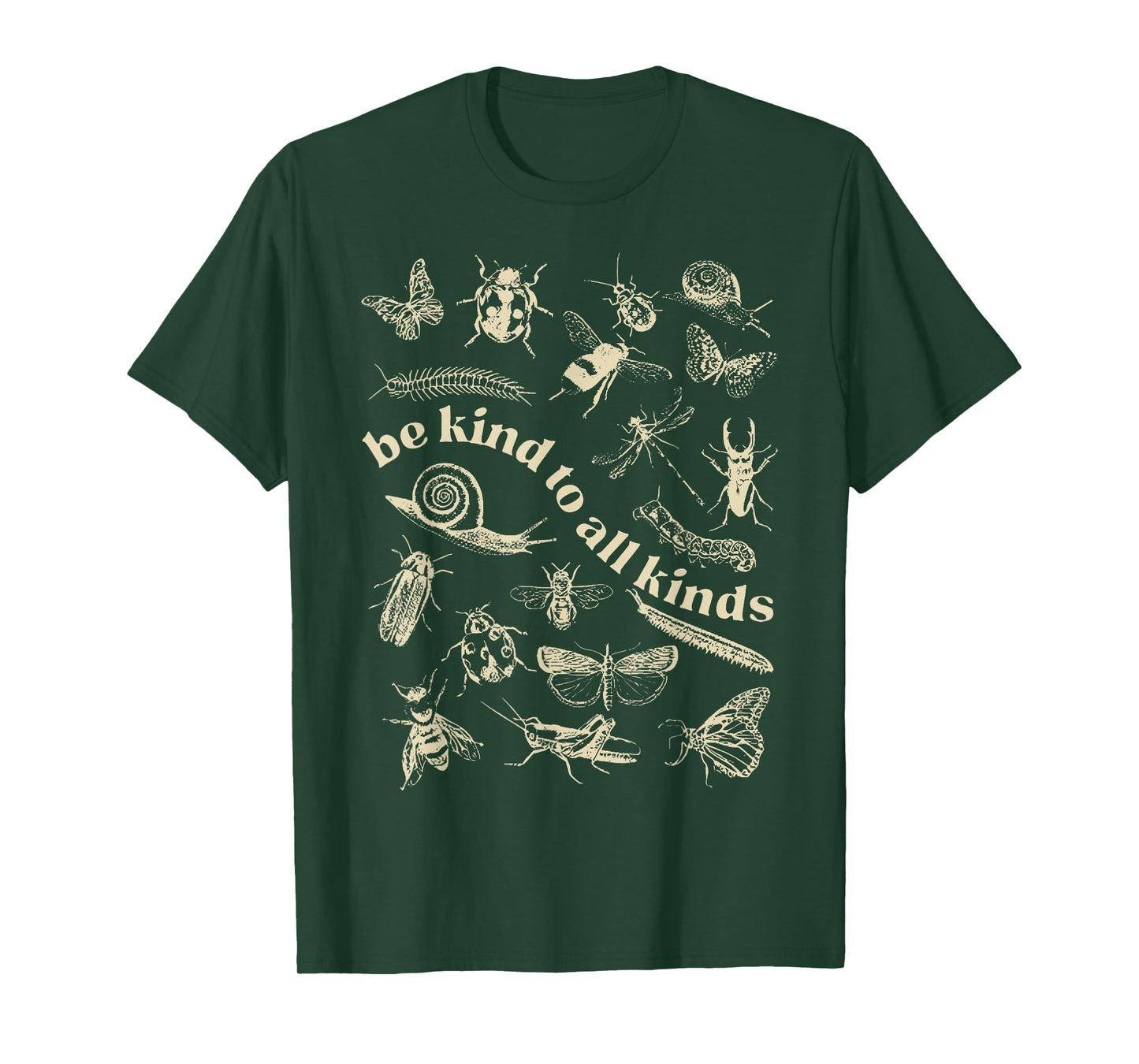 Vintage Be Kind To All Kinds Bugs Entomology Entomologist T-Shirt