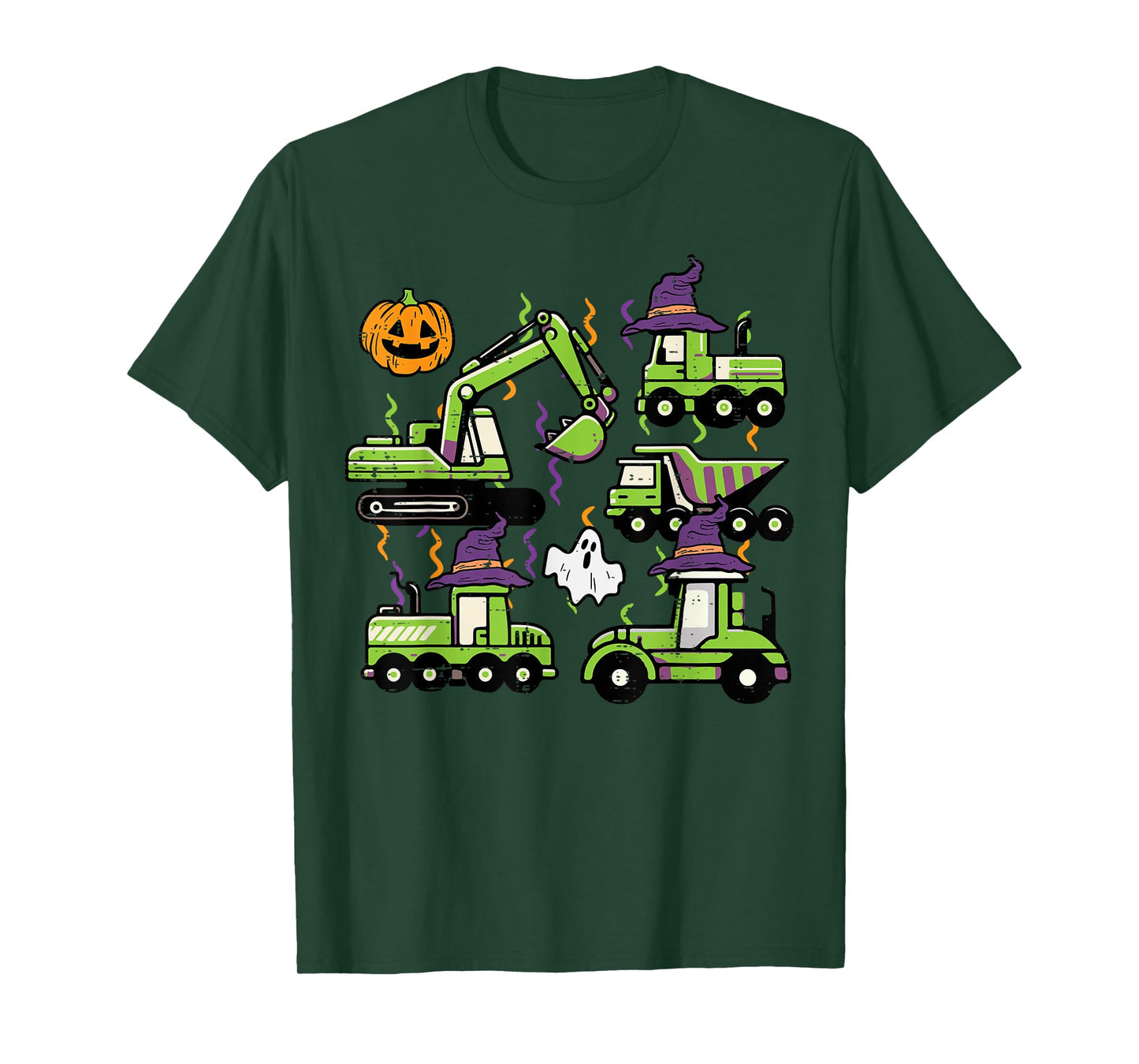 Halloween Construction Excavator Trucks Costume Boys Kids T-Shirt