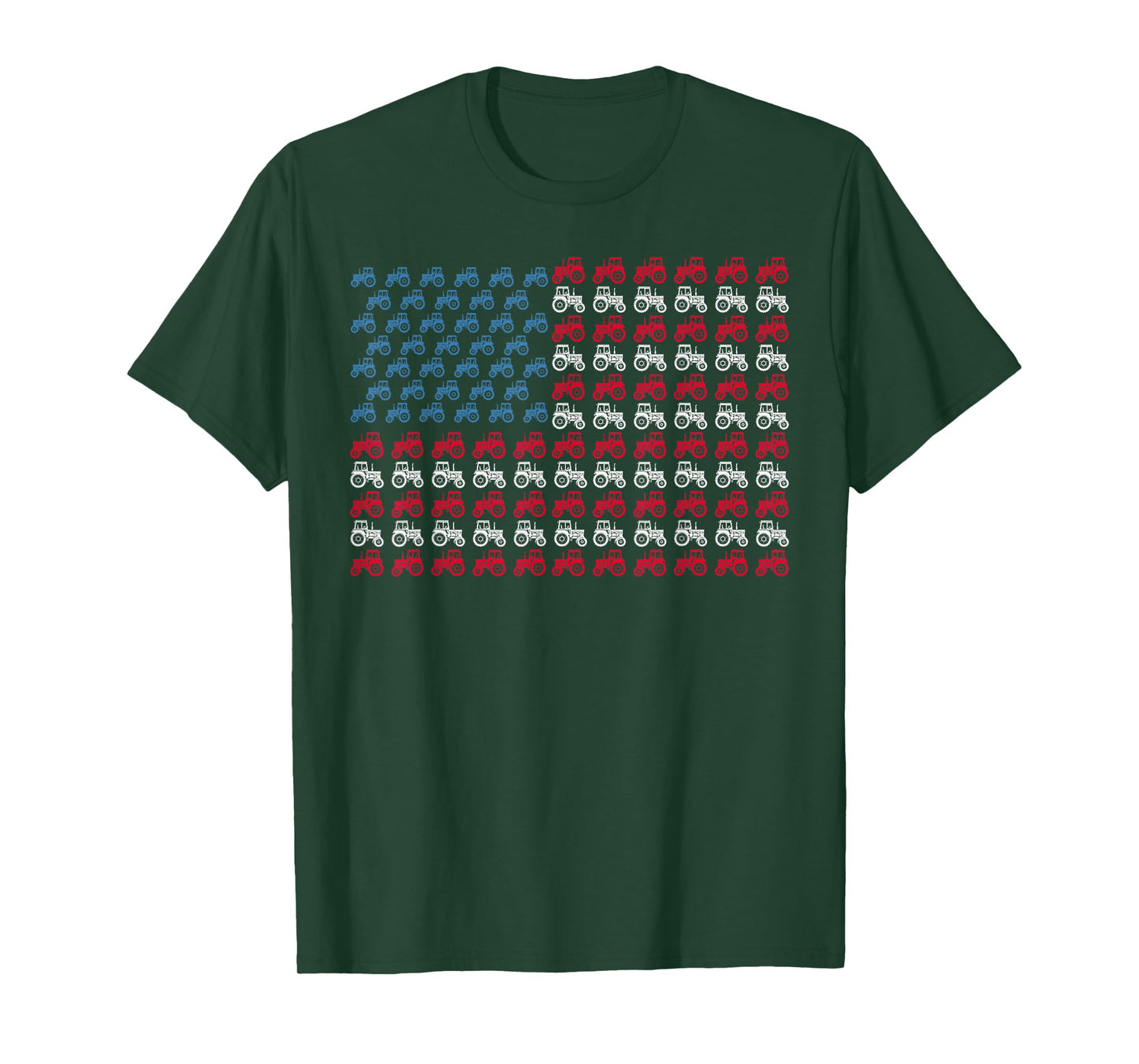 Farmer Tractors Arrange Into American Flag 4th Of July T-Shirt