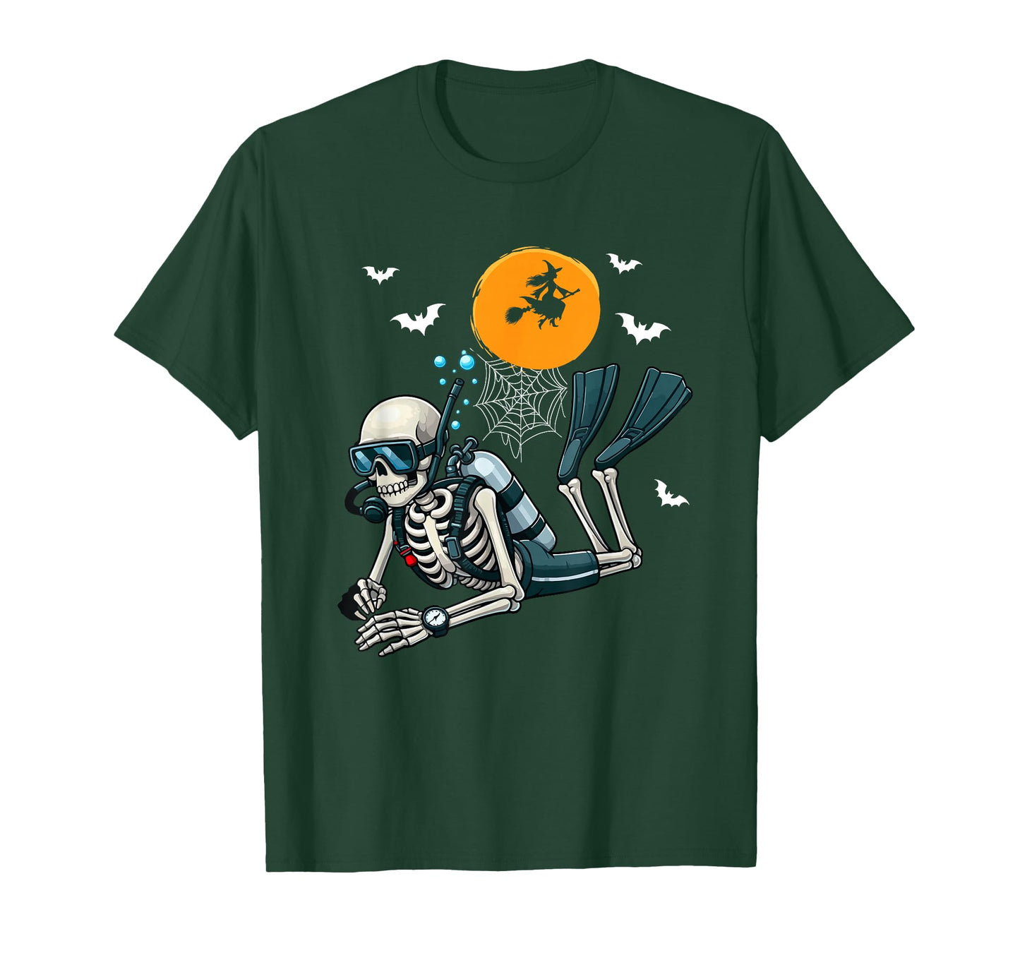 Skeleton Scuba Diving Halloween Costume Sports Lover Family T-Shirt