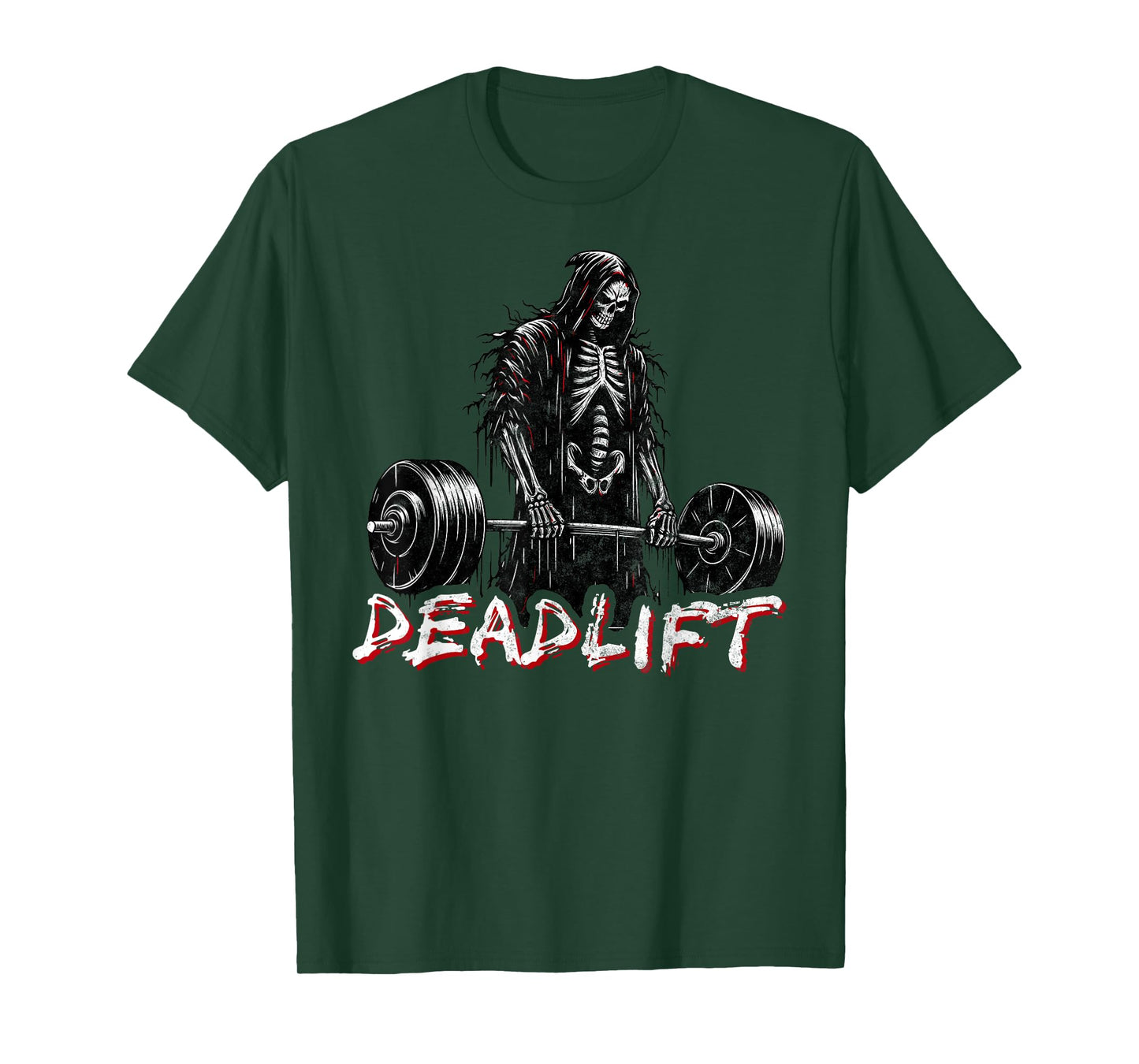 Deadlift Skeleton Halloween Gym Jokes Weightlifting Workout T-Shirt