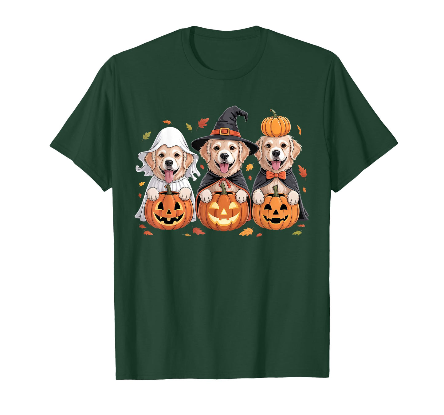Funny Dog Golden Retriever Halloween Ghost Costume Kids T-Shirt