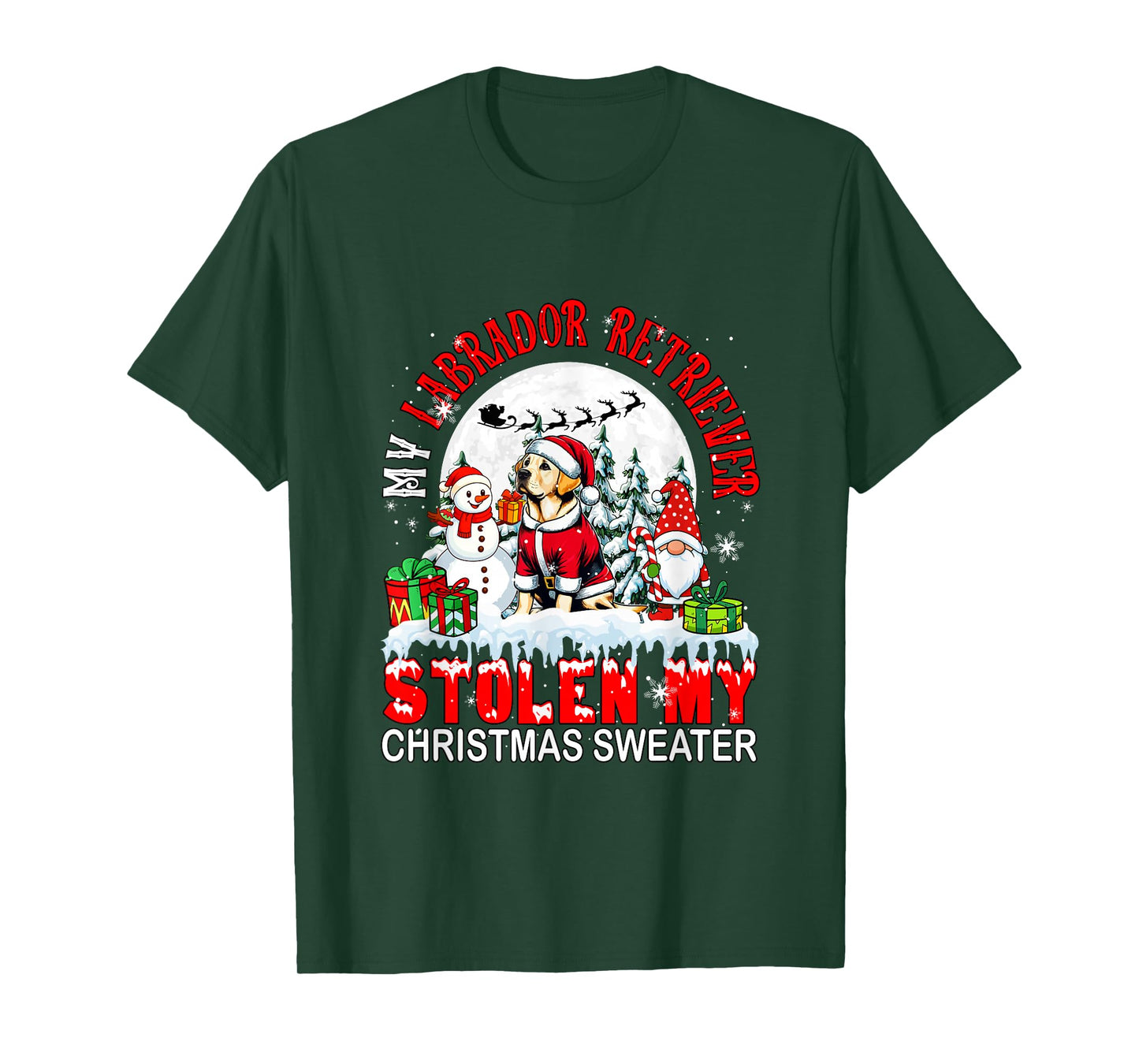 My Labrador Retriever Stolen My Christmas Sweater Santa Dog T-Shirt