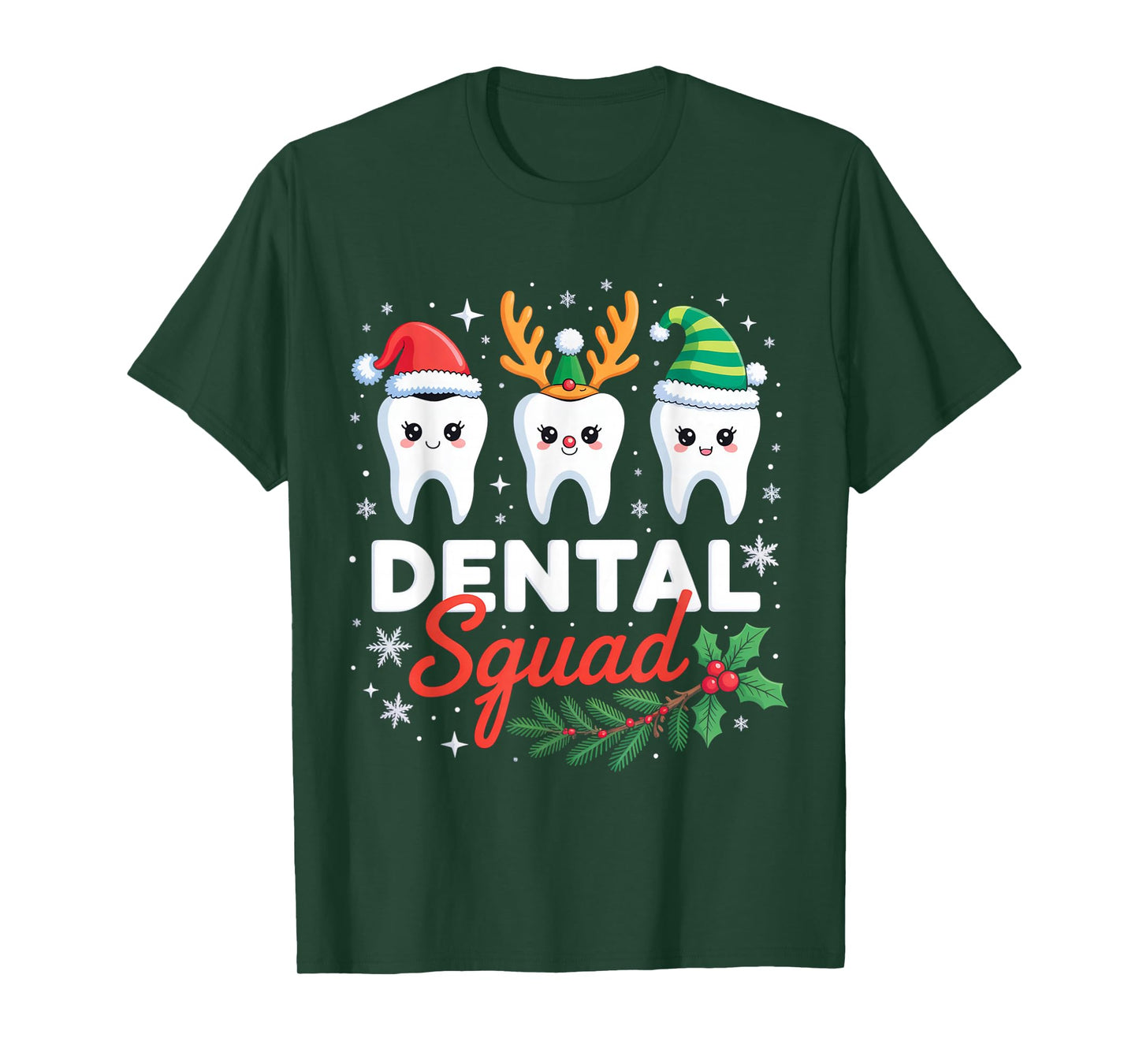Matching Christmas Dental Squad Christmas Dentist Teeth Xmas T-Shirt