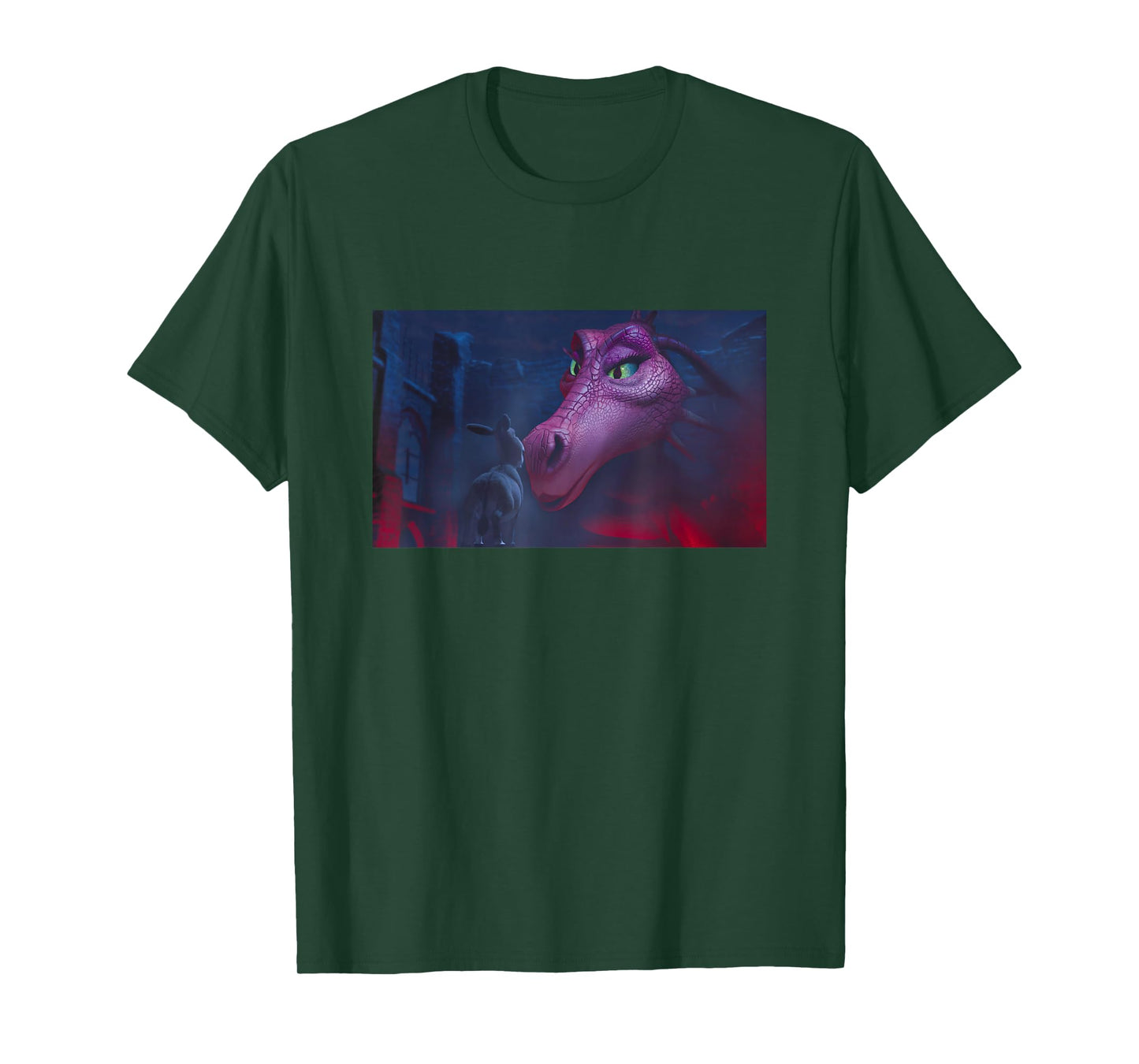 Shrek Iconic Donkey & Dragon In Love Scene Big Chest Poster T-Shirt