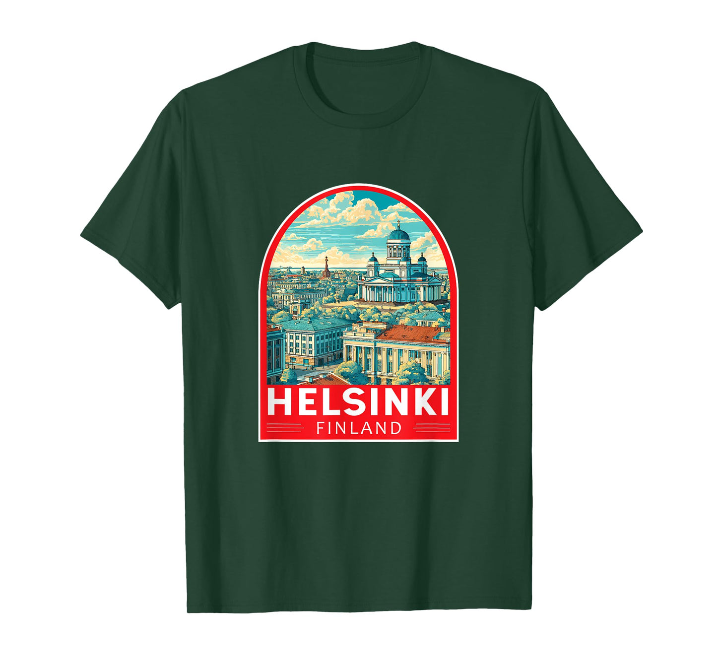 Helsinki Finland Travel Art Emblem Vintage T-Shirt