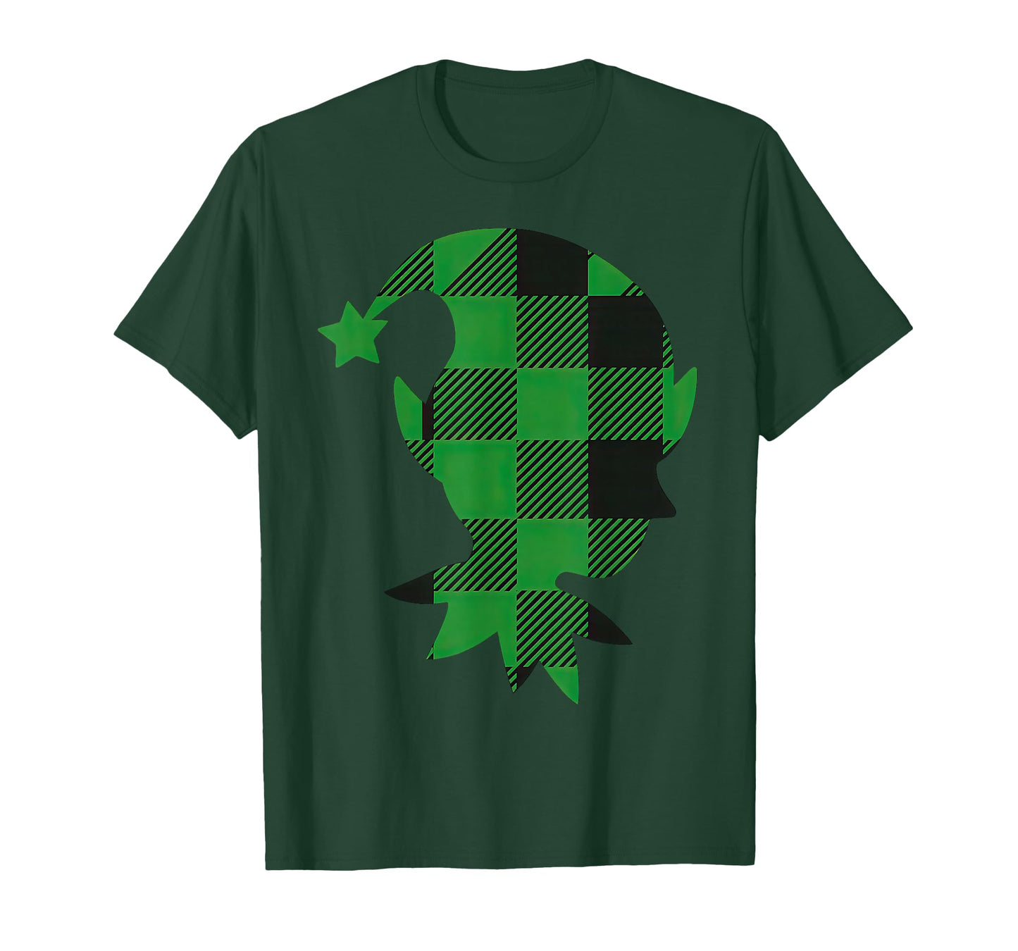 Cute Santa Elf Silhouette Minimal Christmas T-Shirt
