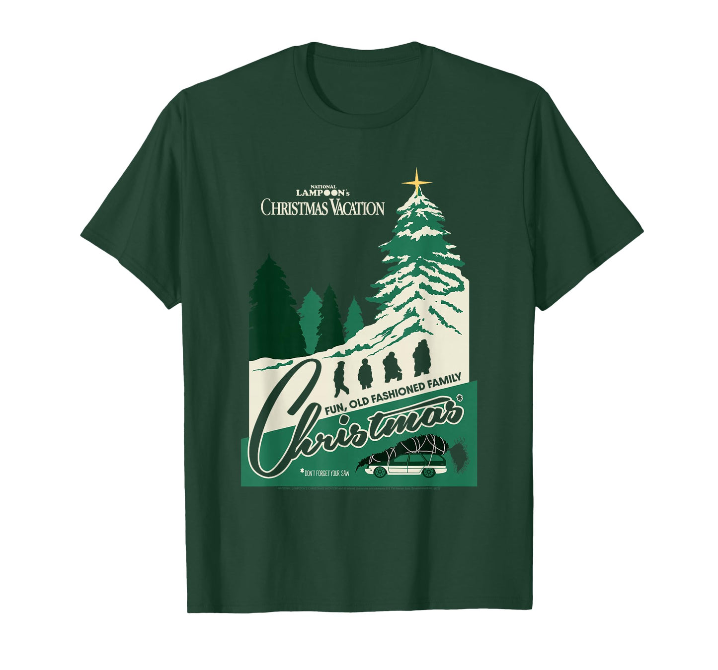 Christmas Vacation Fun Old Fashioned Postcard Holiday Movie T-Shirt