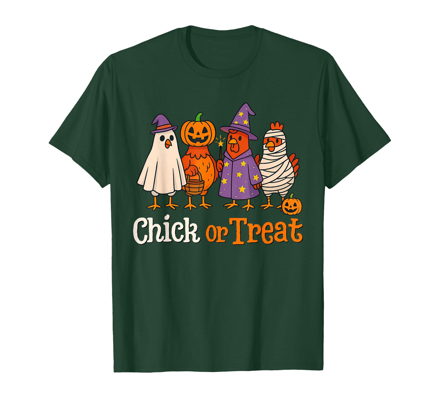 Chick or Treat Halloween Witch Spooky Chicken Kids T-Shirt