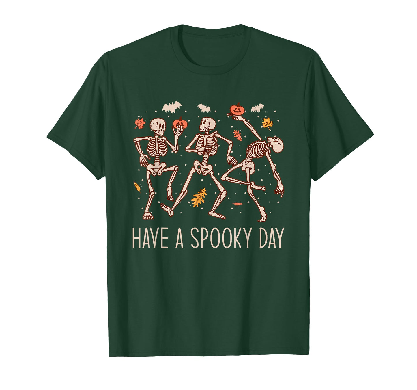 Halloween Dancing Skeletons Have a Spooky Day Fun Retro Joy T-Shirt