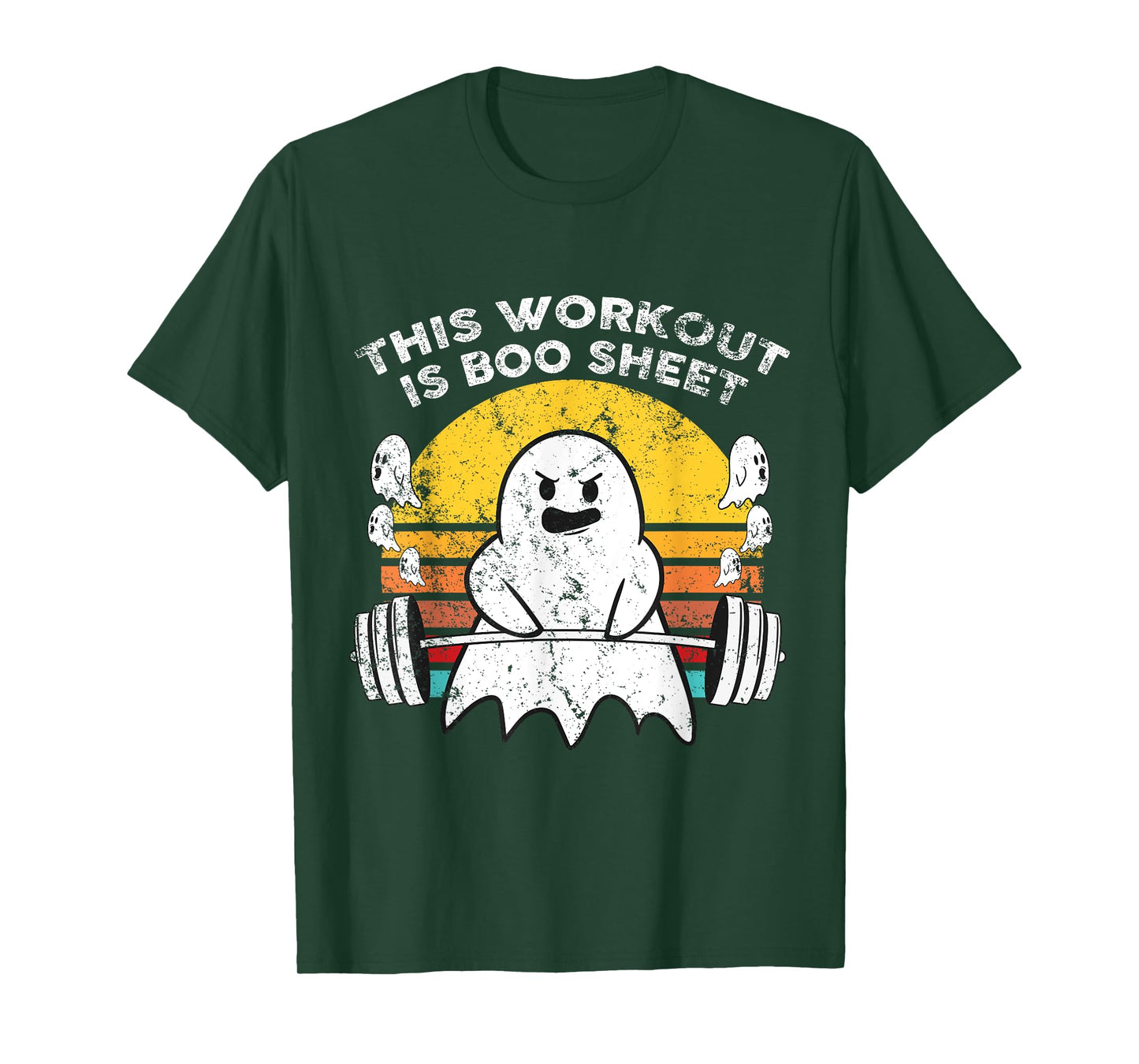 Funny This Workout Is Boo Sheet Halloween Ghost Exercise Gym T-Shirt