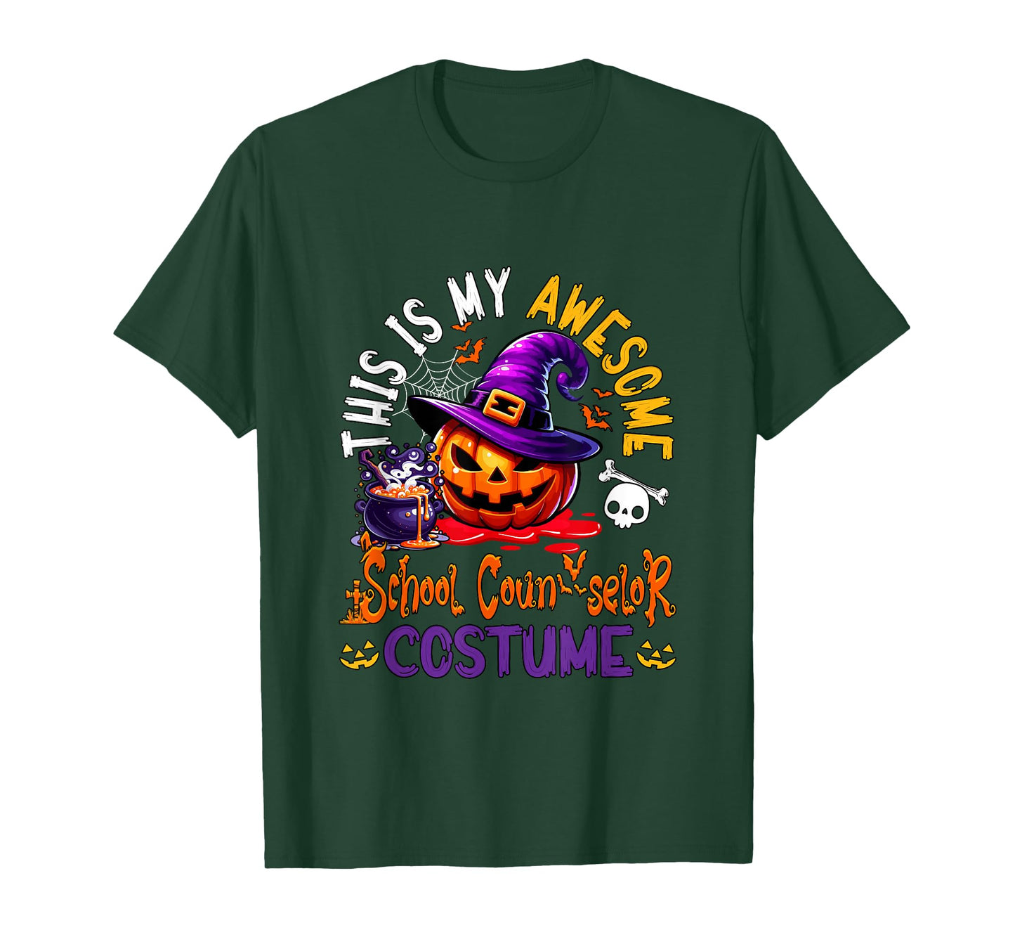 My Awesome School Counselor Costume Witch Carved Pumpkin T-Shirt