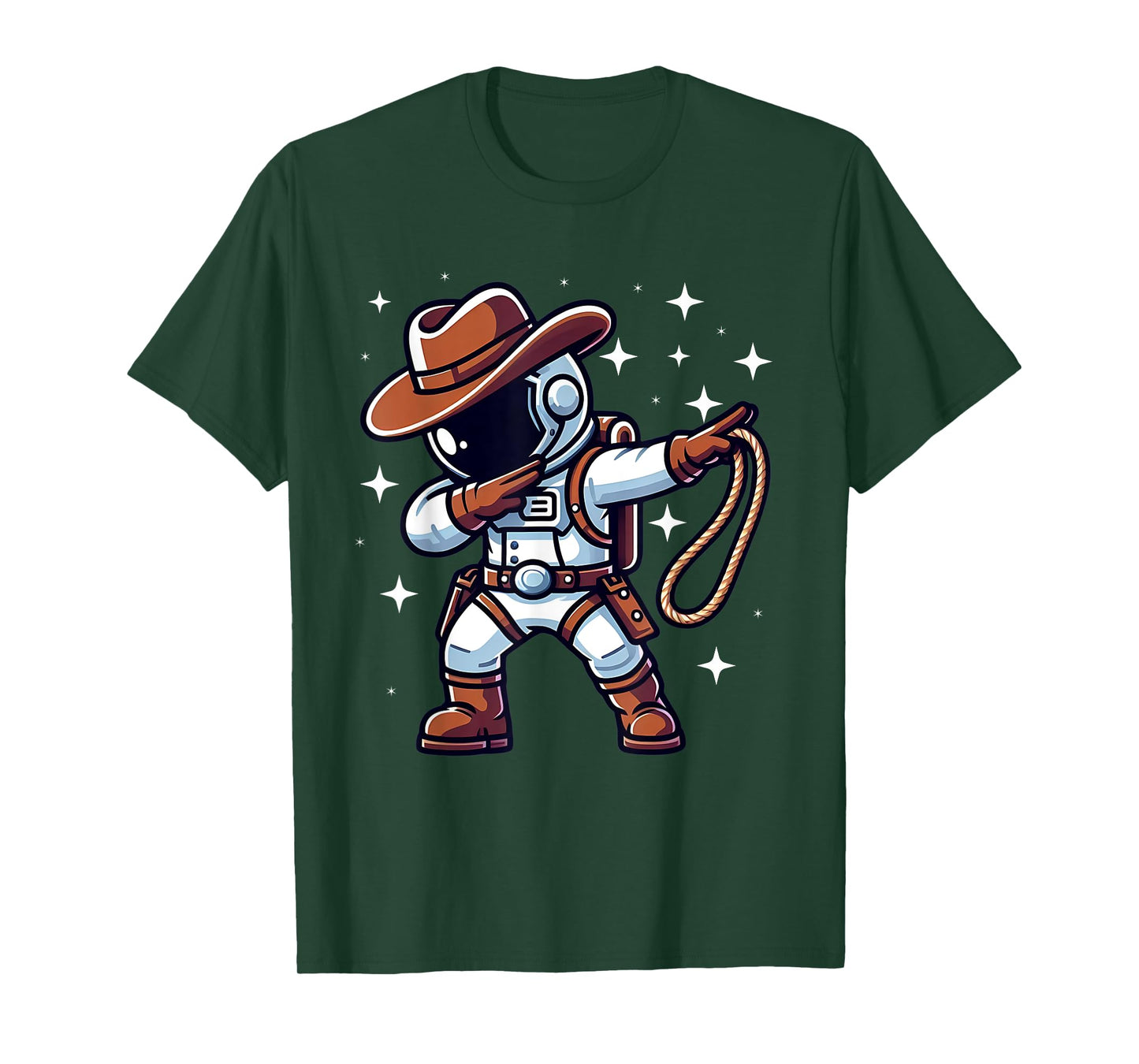 Dabbing Astronaut Cowboy Space Halloween Costume Men Kids T-Shirt