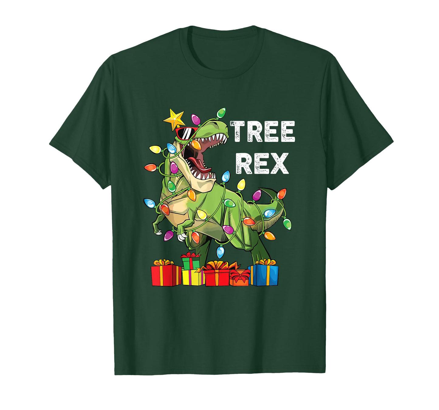 Christmas Dinosaur Tree Rex Xmas Trex Boys Men Toddler Kids T-Shirt