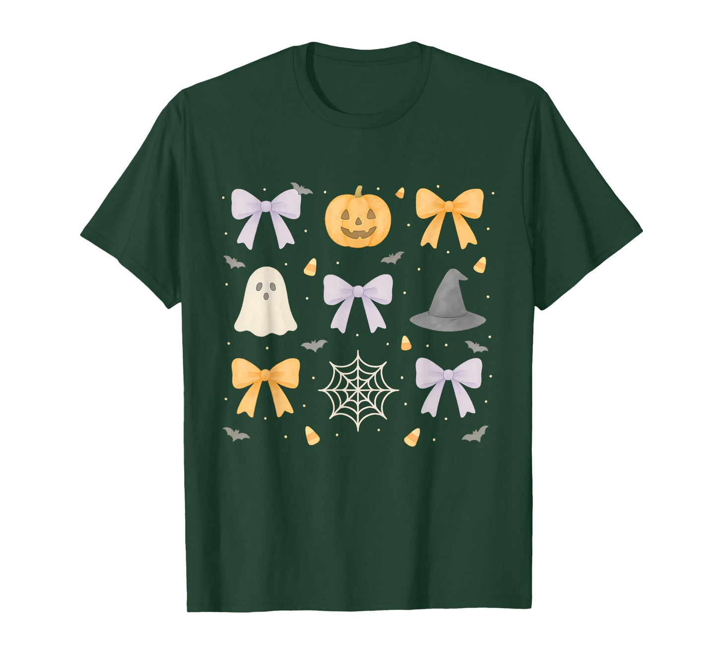 Halloween Spooky Coquette Bows: Ghost, Pumpkin, Witch, Bats T-Shirt