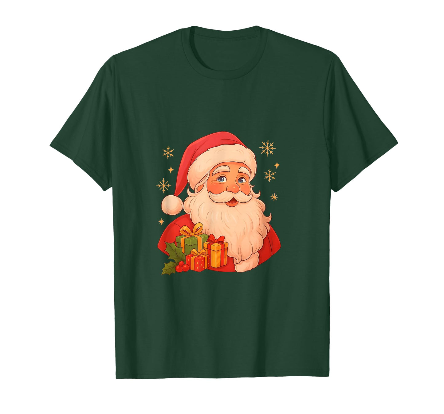 Vintage Santa Claus Christmas Cute Holiday Tee with Gifts T-Shirt