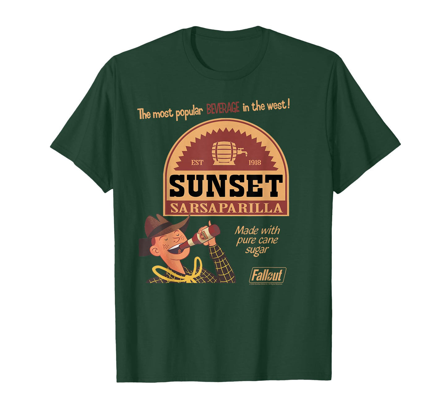 Fallout Video Game Sunset Sarsaparilla Vintage Ad T-Shirt