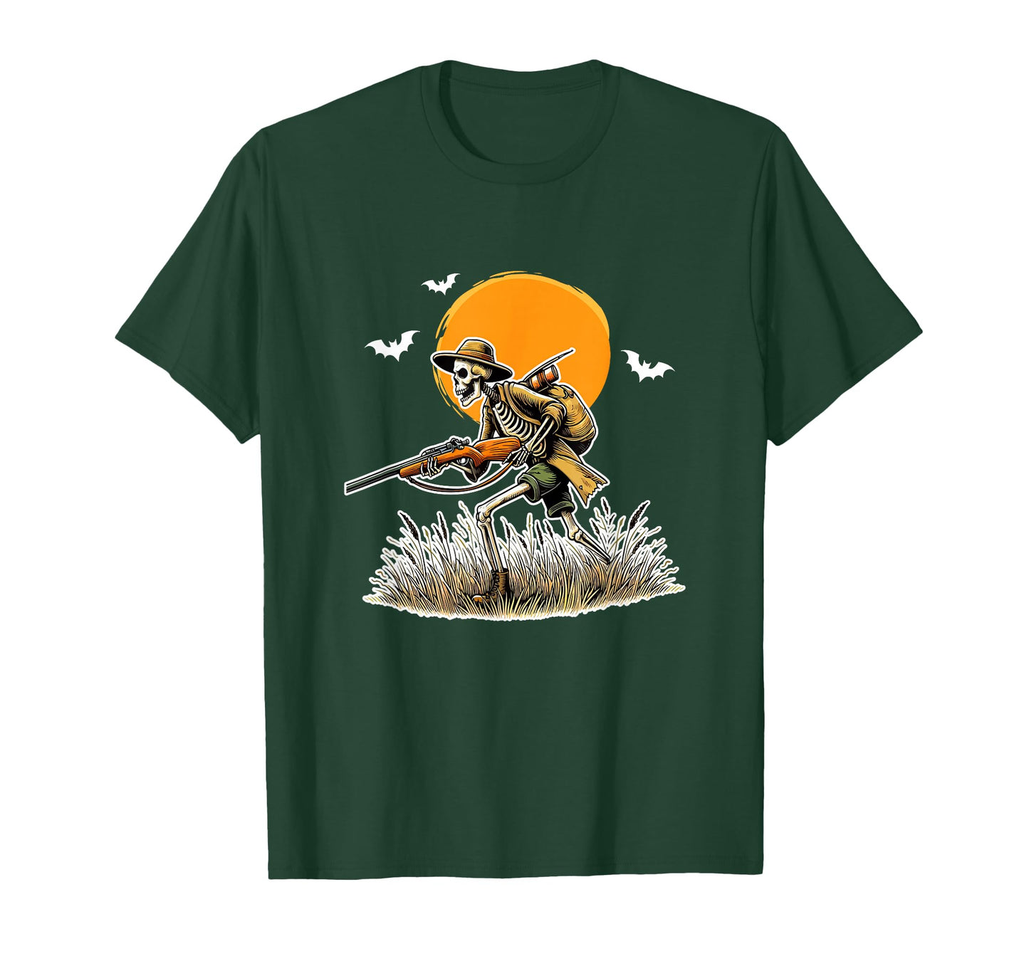 Skeleton Hunting Halloween Costume Sports Lover Family T-Shirt