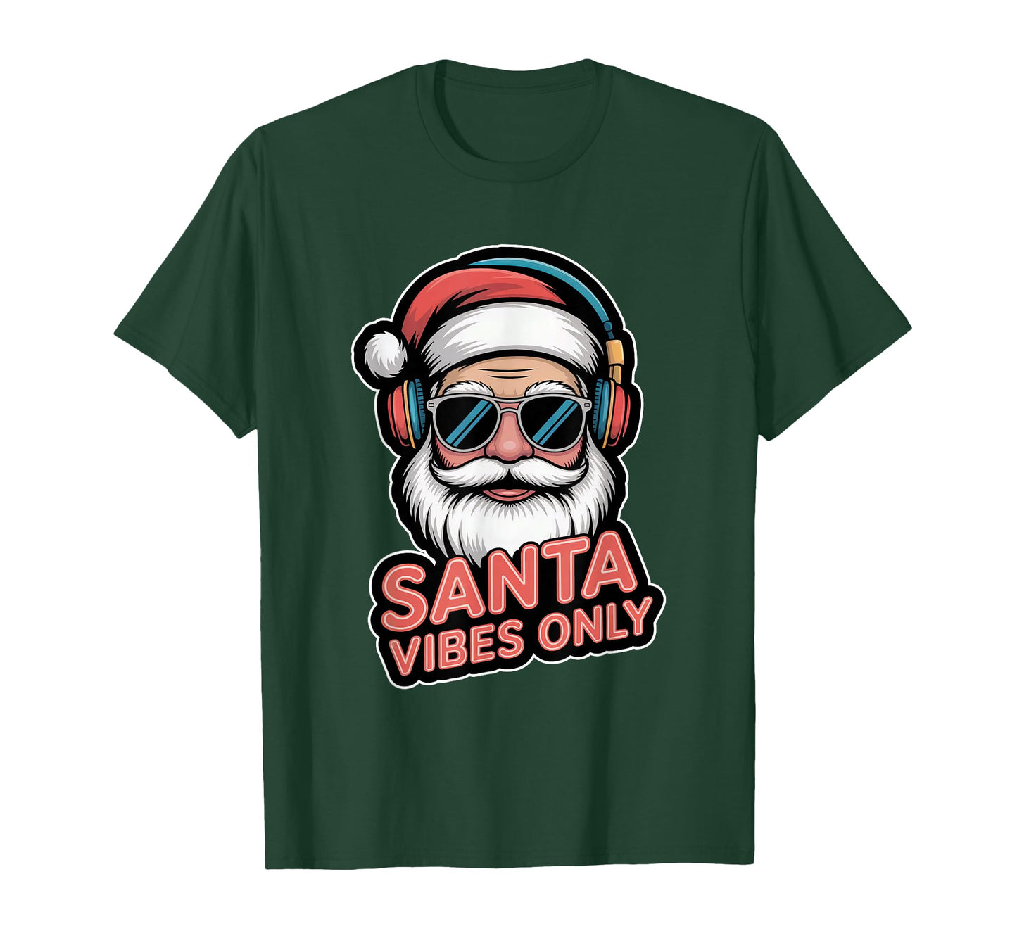 Santa Vibes Only Funny Pop Culture Christmas Holiday Party T-Shirt