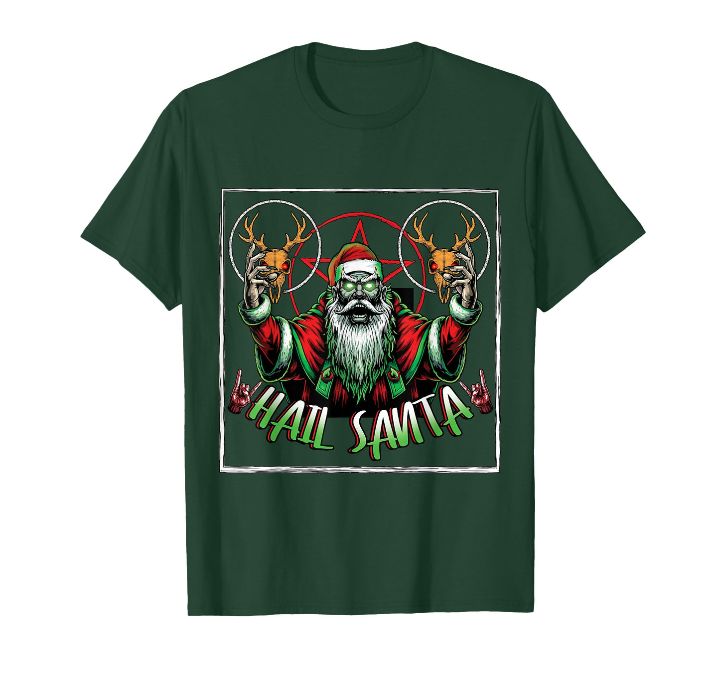 Hail Santa Pagan Happy Solstice Anti Christmas Horror T-Shirt