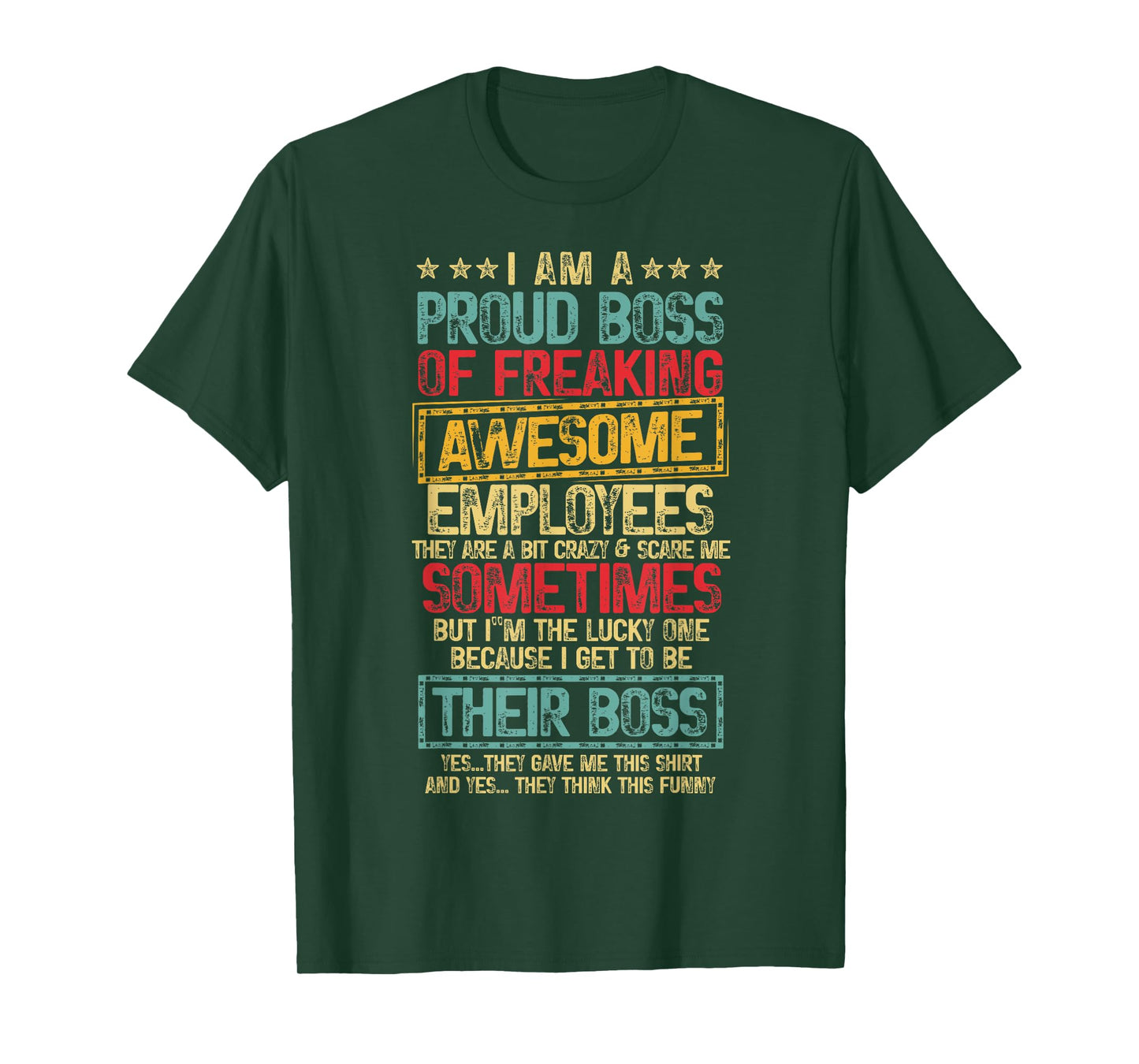 Appreciation Proud Boss Love Employee Gifts Tee Unisex-Adult T-Shirt Black Small Retro Humorous-Retro-T-Shirts