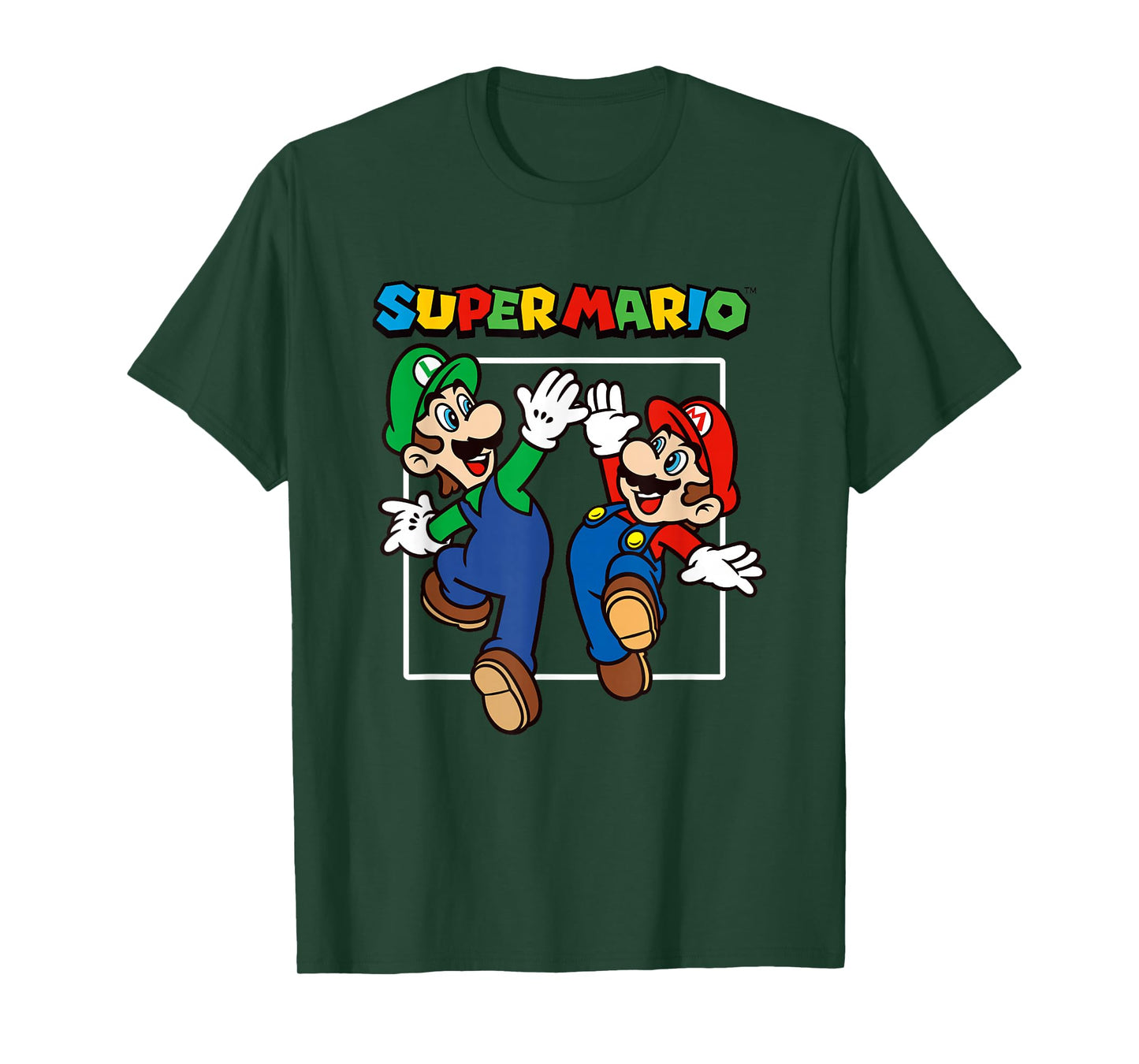 Super Mario Bros Big Jump High Five Retro Portrait T-Shirt