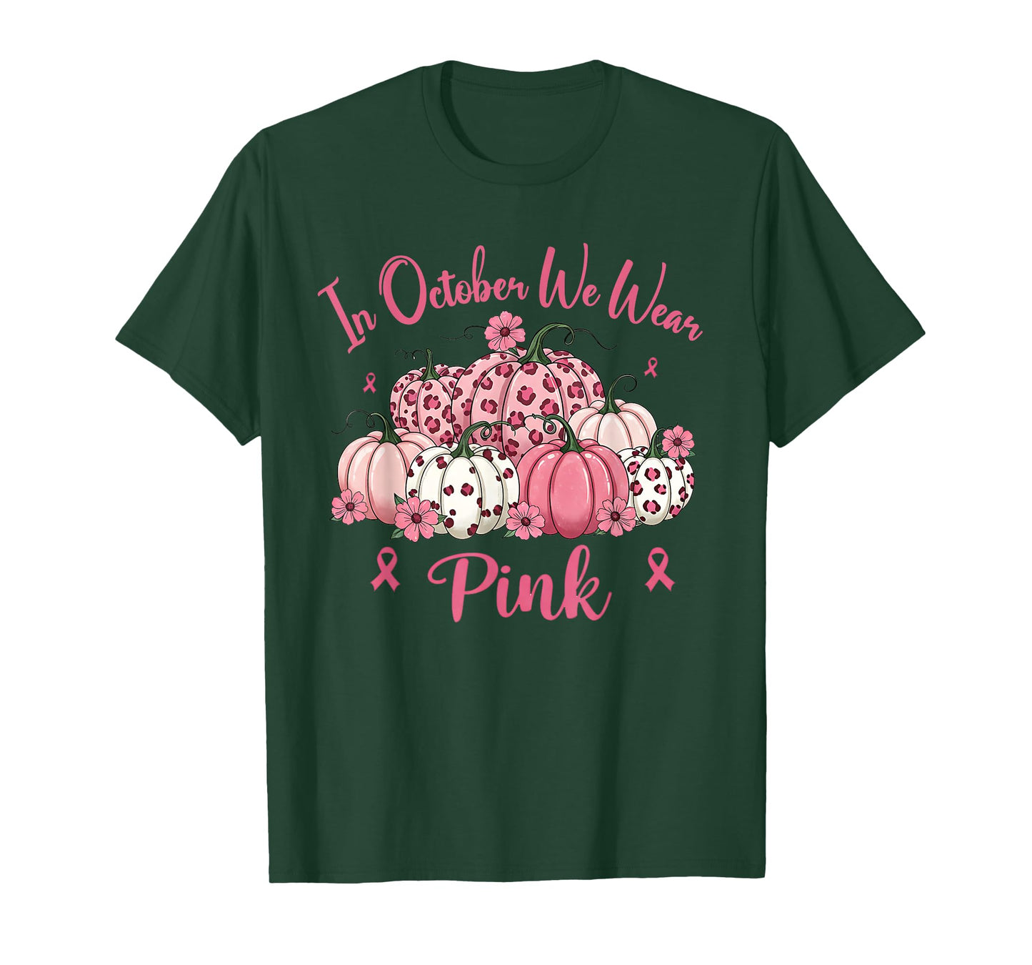 Halloween in October We Wear Pink Breast Cancer Awareness T-Shirt