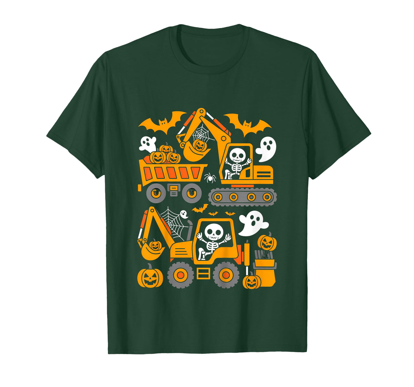 Spooky Construction Trucks Halloween Costume Toddler Boys T-Shirt