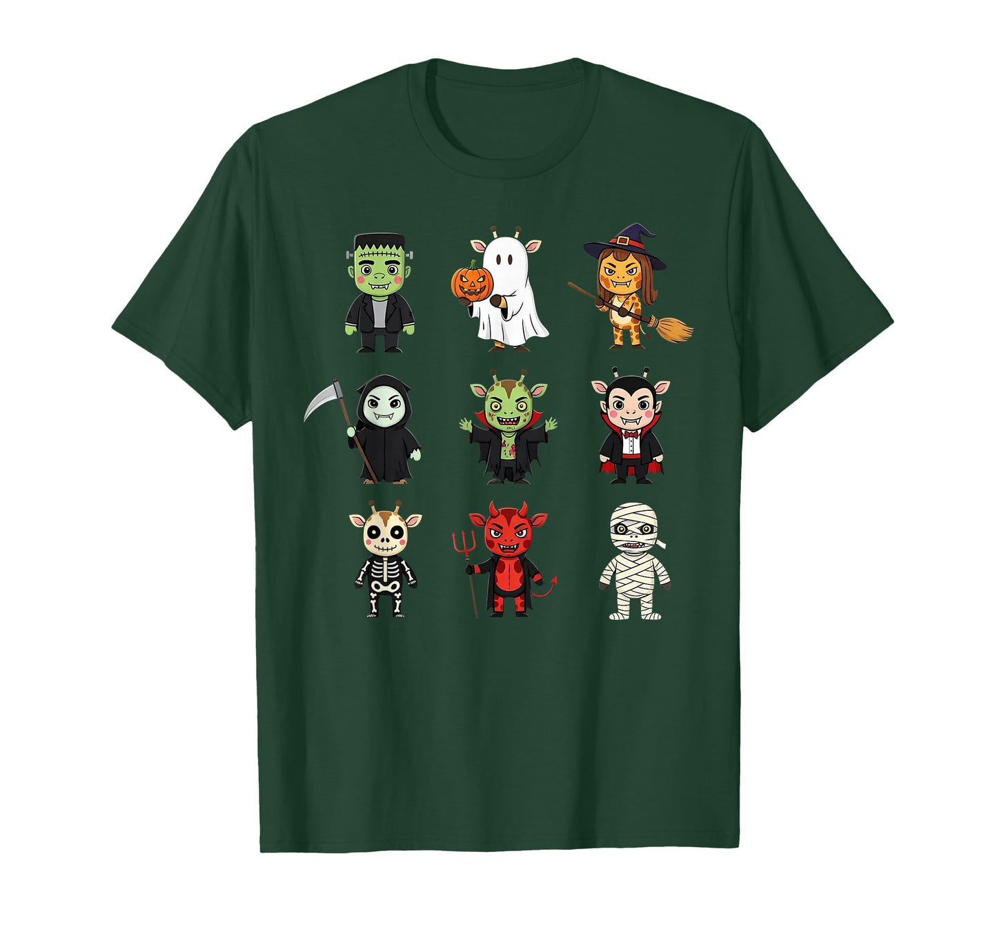 Baby Giraffe Ghost Zombie Witch Halloween Costume Kids T-Shirt