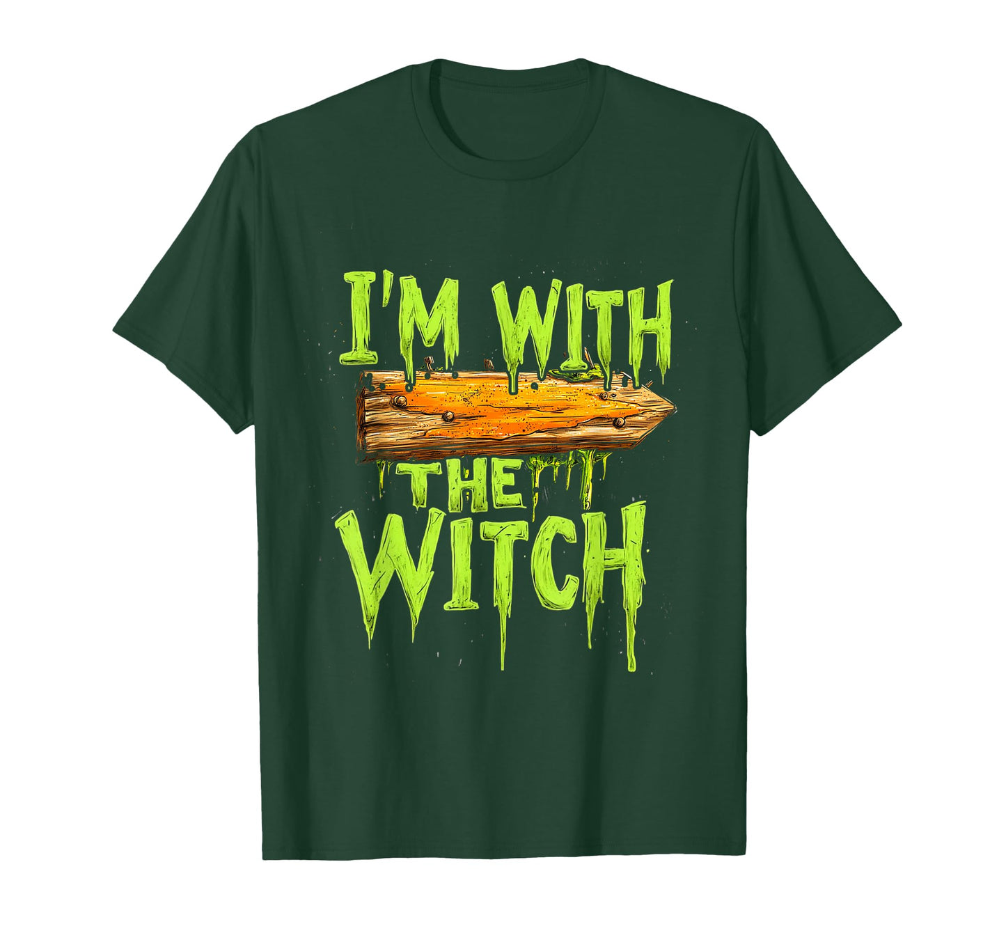 I'm with The Witch Funny Halloween His and Her Gifts T-Shirt