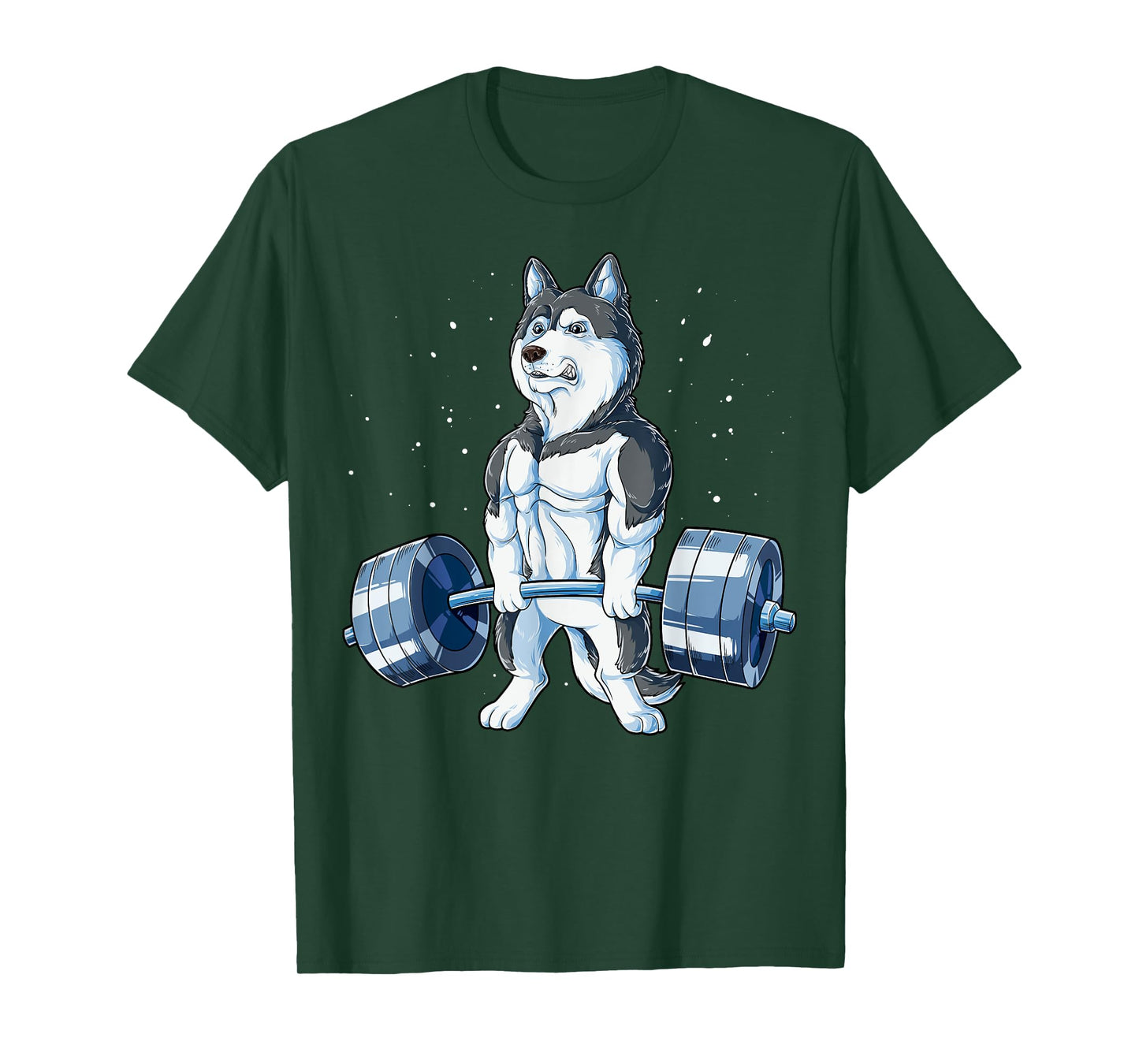 Siberian Husky Weightlifting Funny Deadlift Men Fitness Gym T-Shirt
