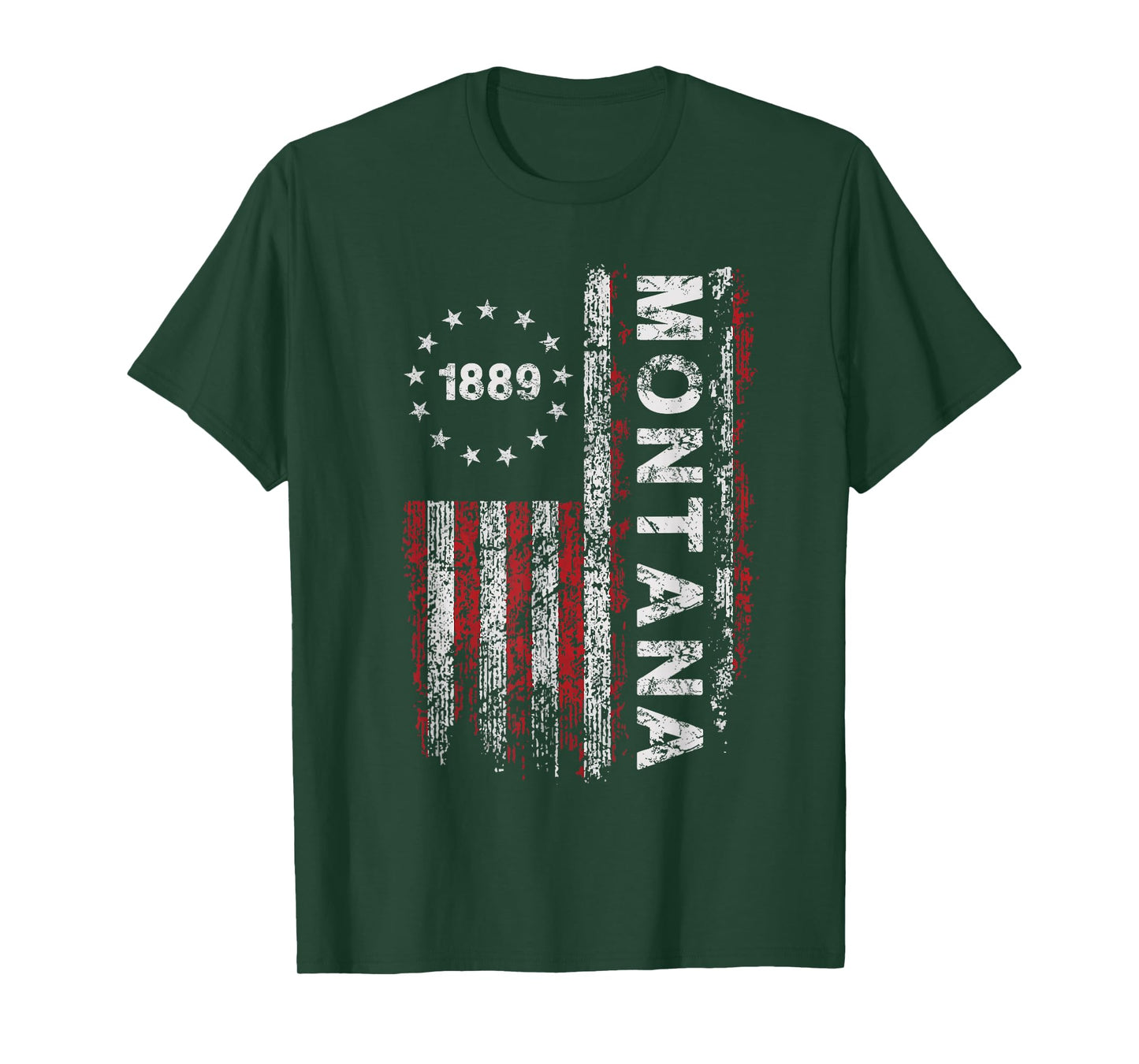 Montana State US Flag Vintage For Men Women Youth T-Shirt