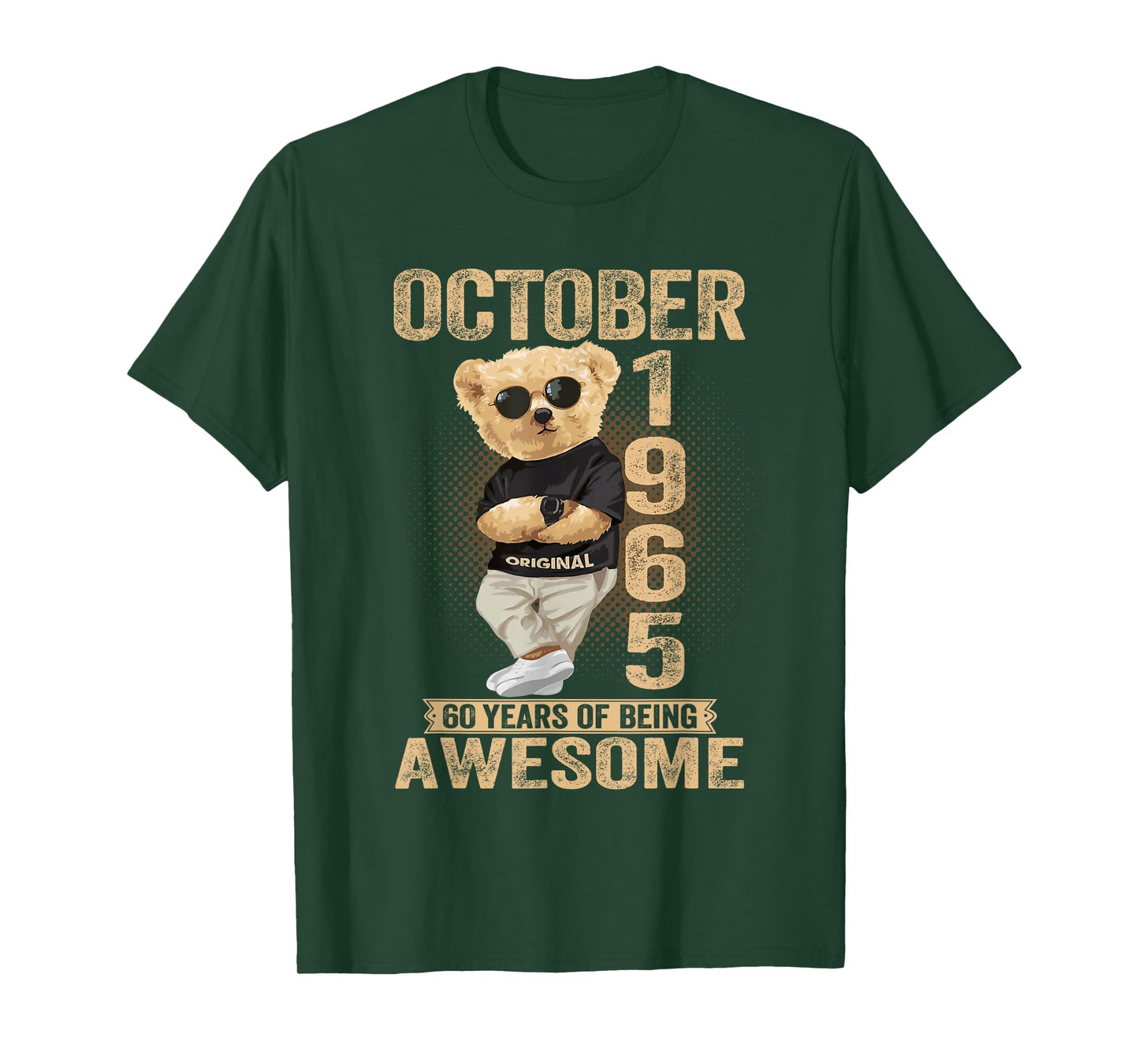 October 60th Birthday Men Women 1965 Awesome Teddy Bear T-Shirt