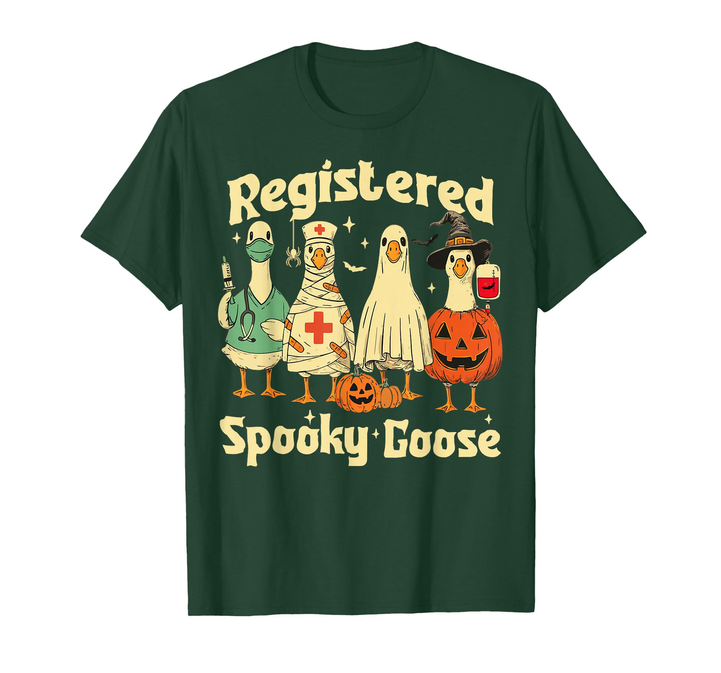 Cute Goose Nurse Halloween Costume Ghost Pumpkin Witch T-Shirt