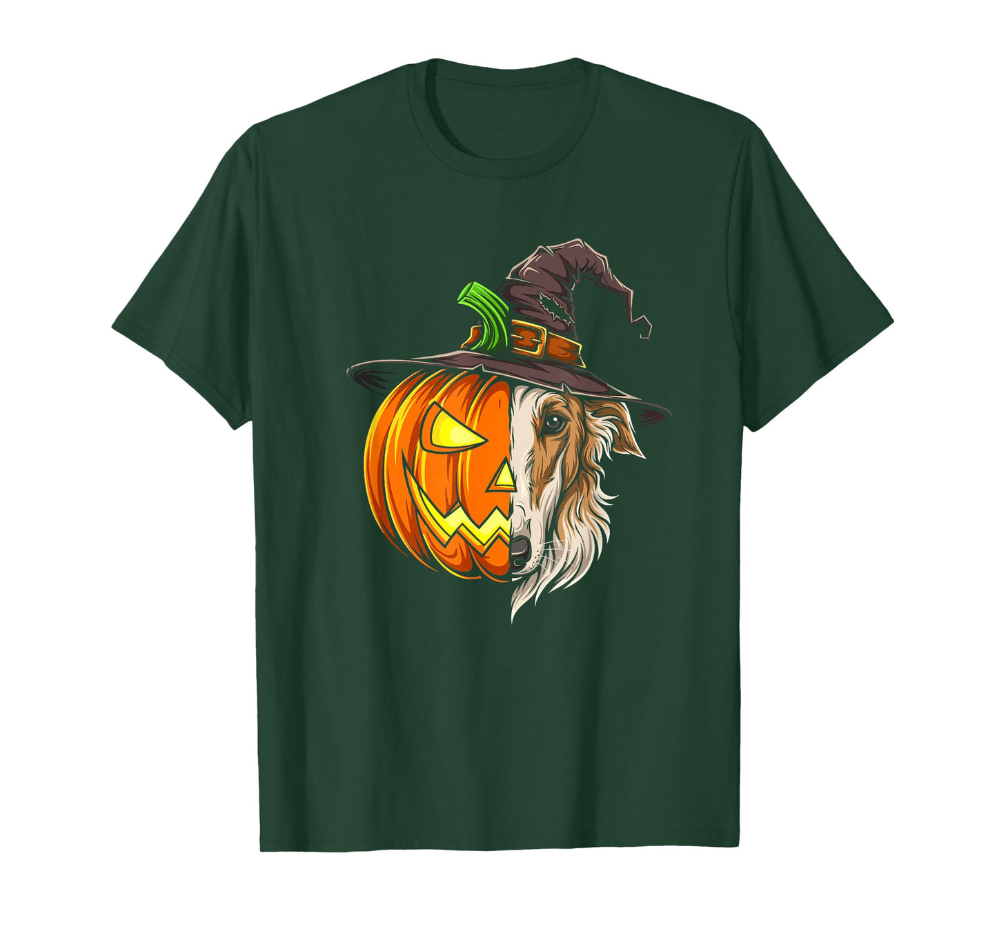 Borzoi Pumpkin Jack O Lantern Halloween Kids Mens Womens T-Shirt