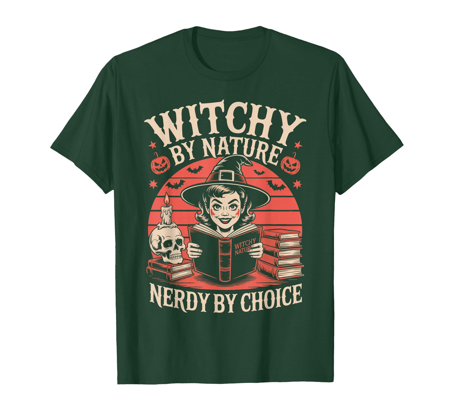 Witchy by Nature Witch Witches Bookish Book Reader Reading T-Shirt