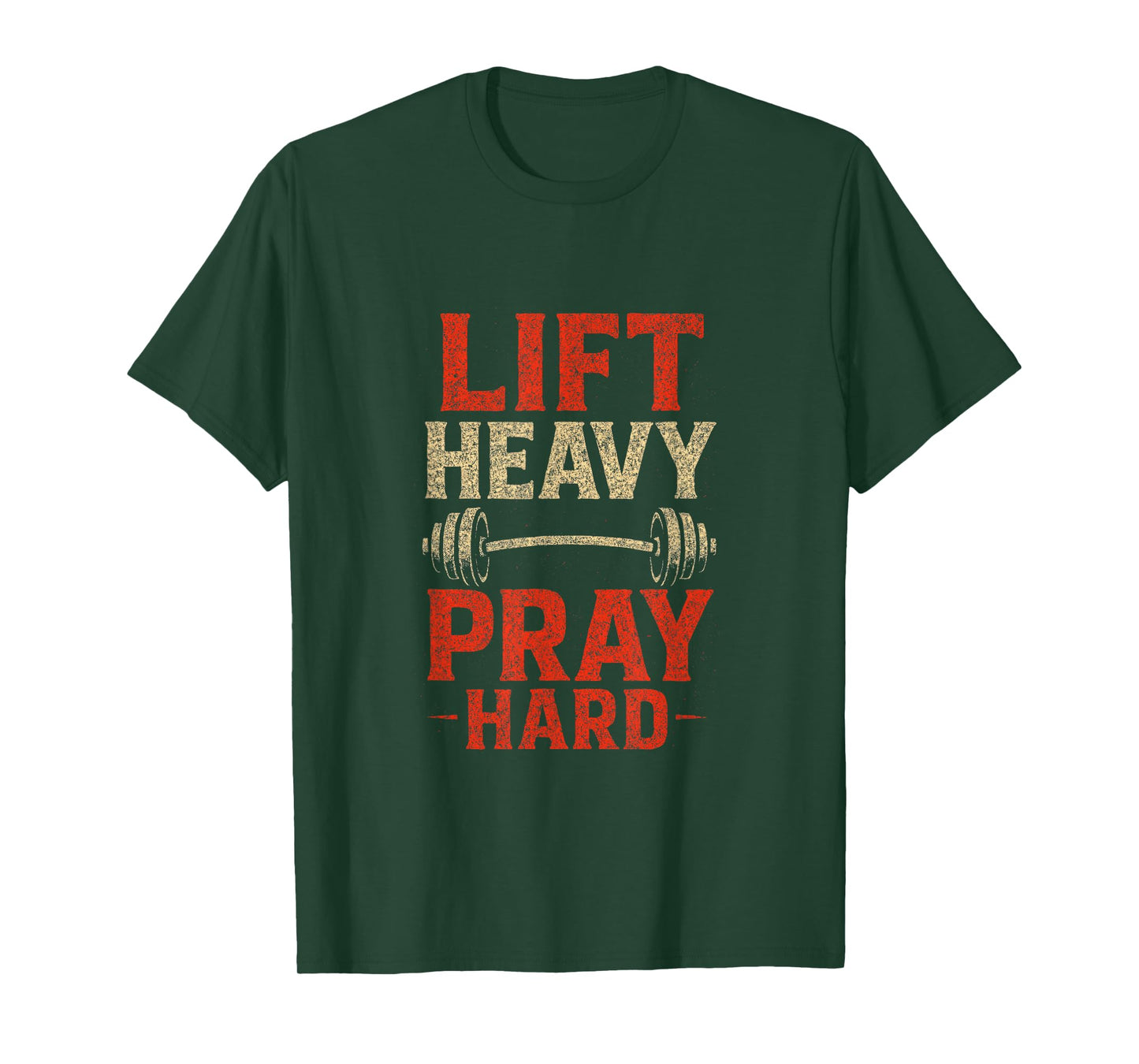 Lift Heavy Pray Hard - Christian Gym Weightlifting T-Shirt