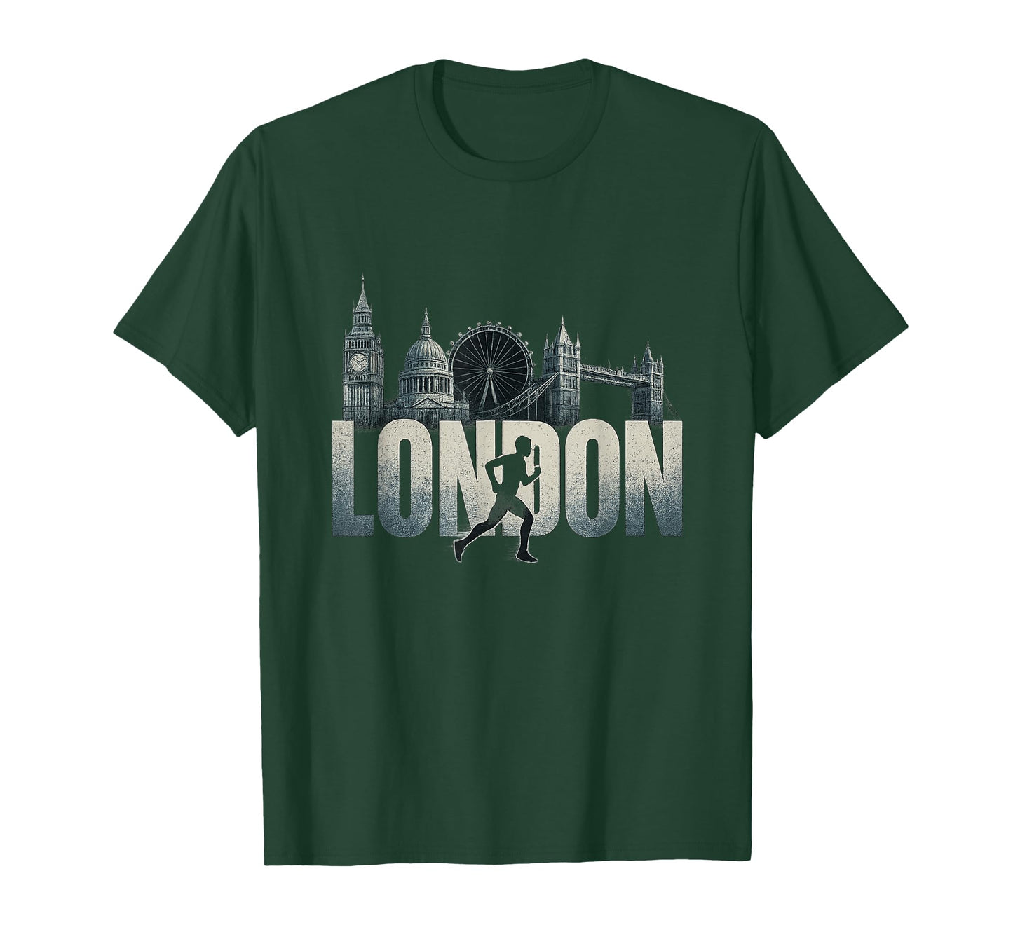 London Skyline Running Tee Marathon Jogger Fitness Runner T-Shirt